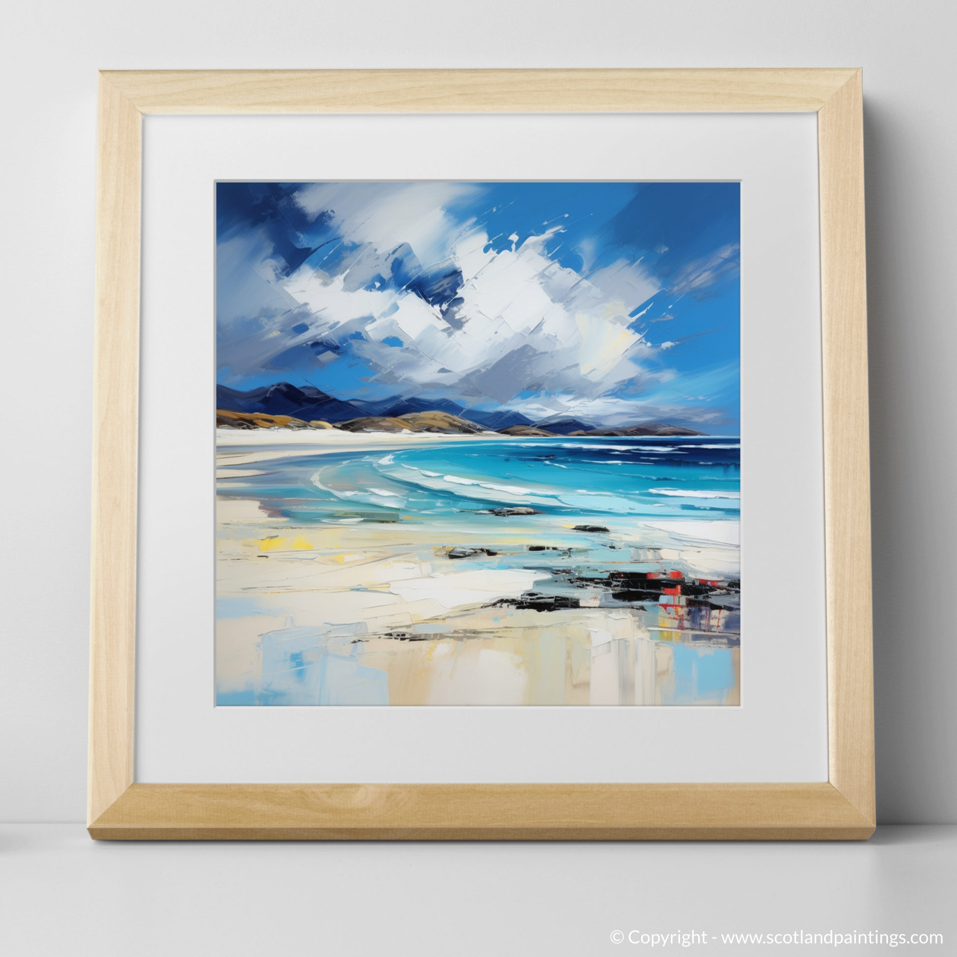 Art Print of Luskentyre Beach, Isle of Harris with a natural frame