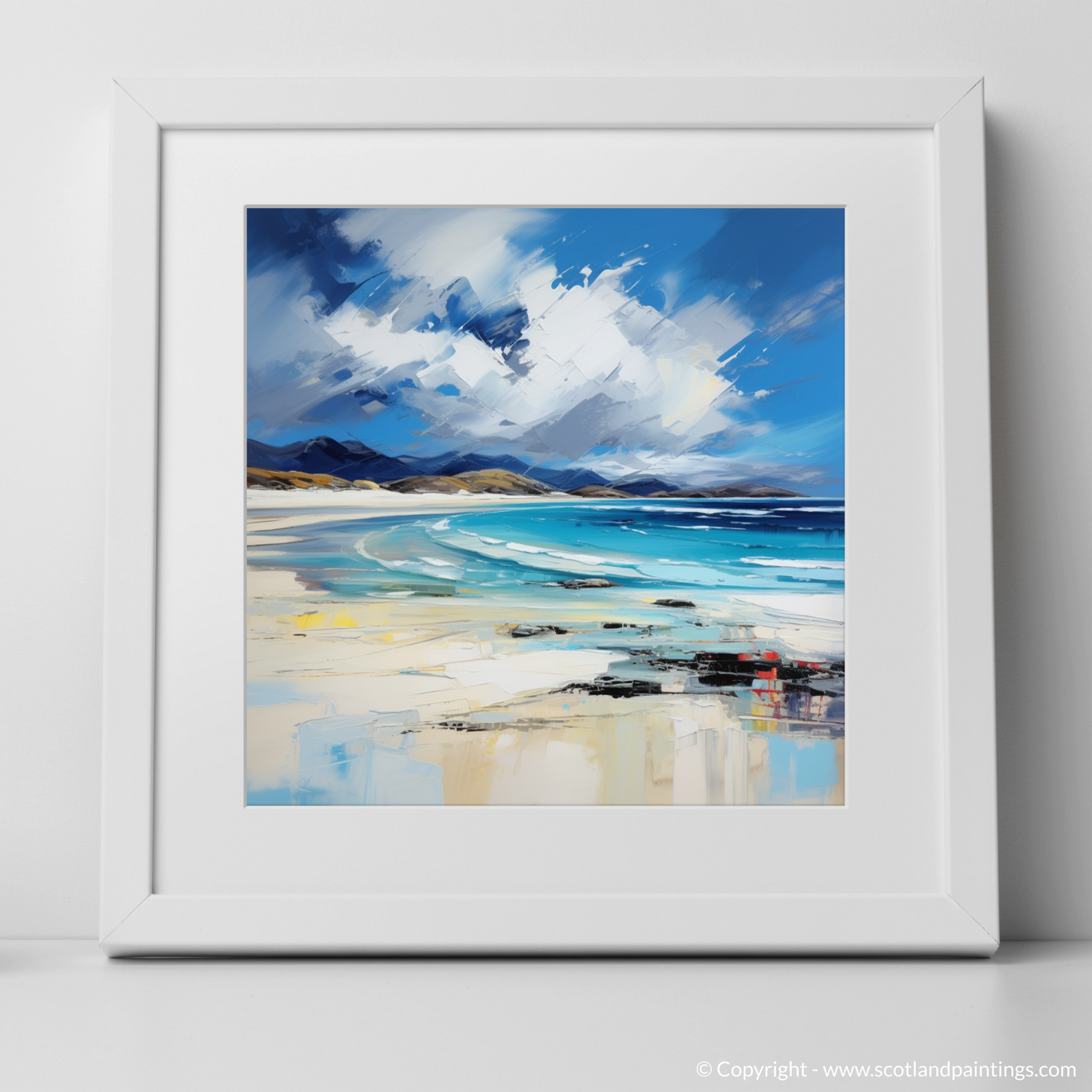 Art Print of Luskentyre Beach, Isle of Harris with a white frame