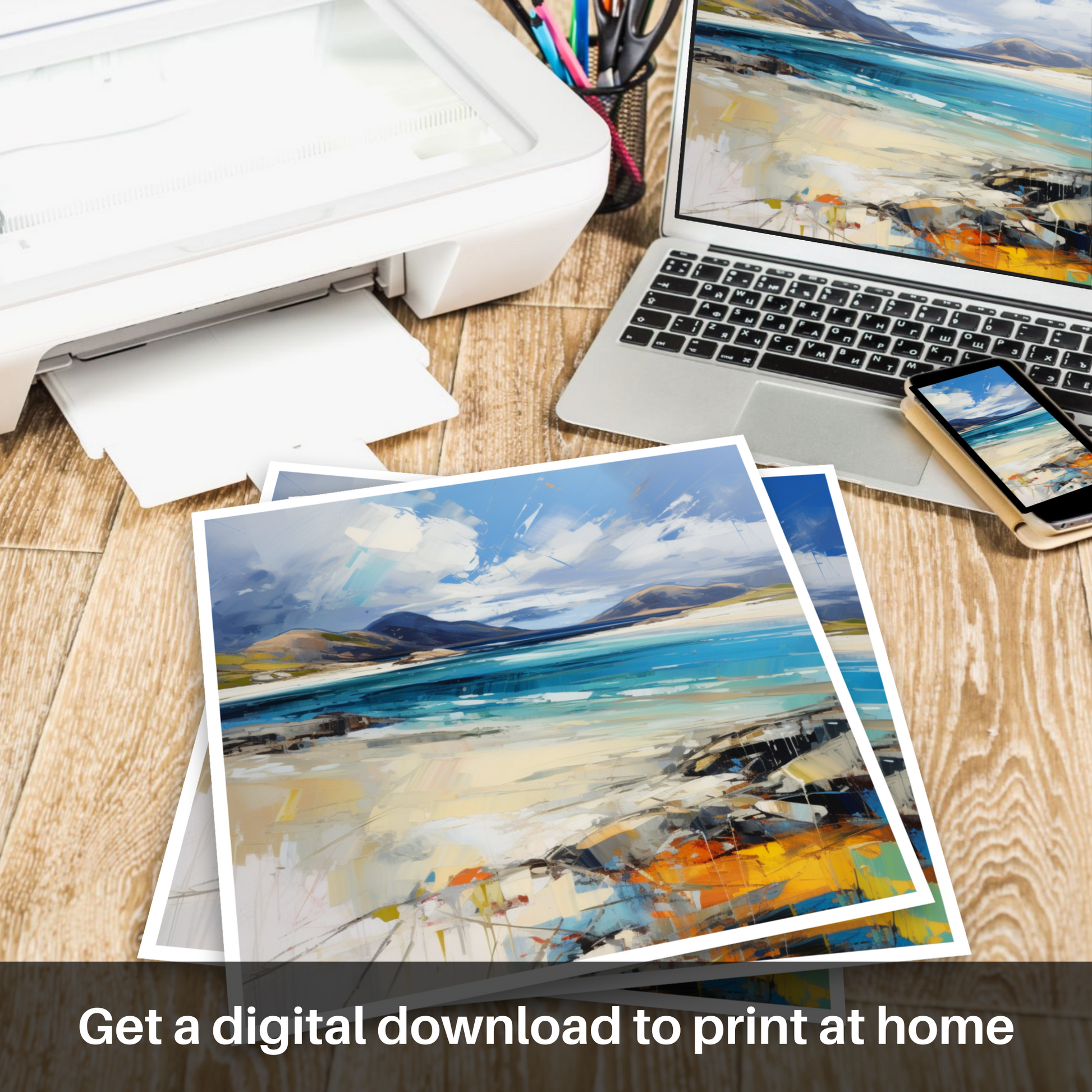 Downloadable and printable picture of Luskentyre Beach, Isle of Harris