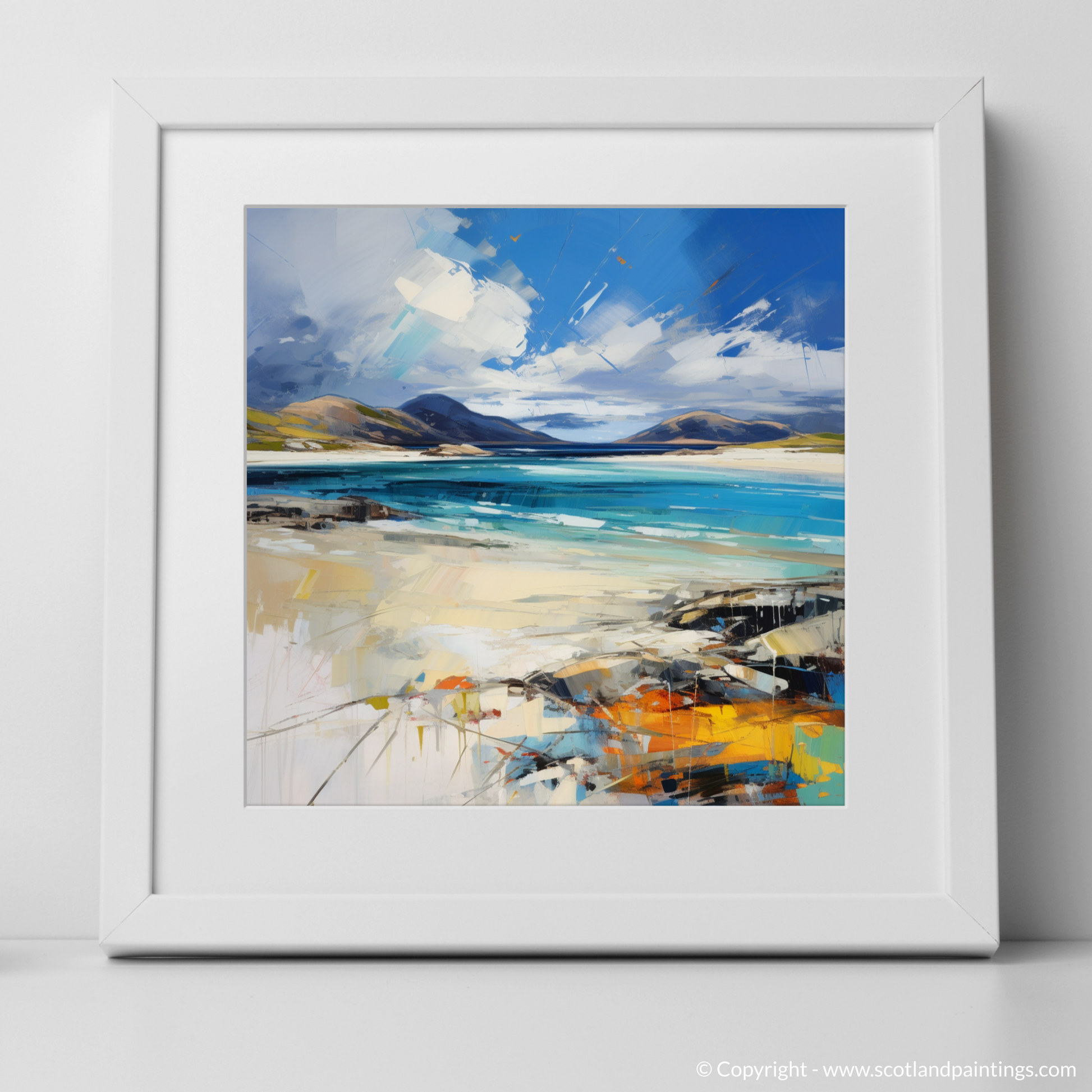 Art Print of Luskentyre Beach, Isle of Harris with a white frame