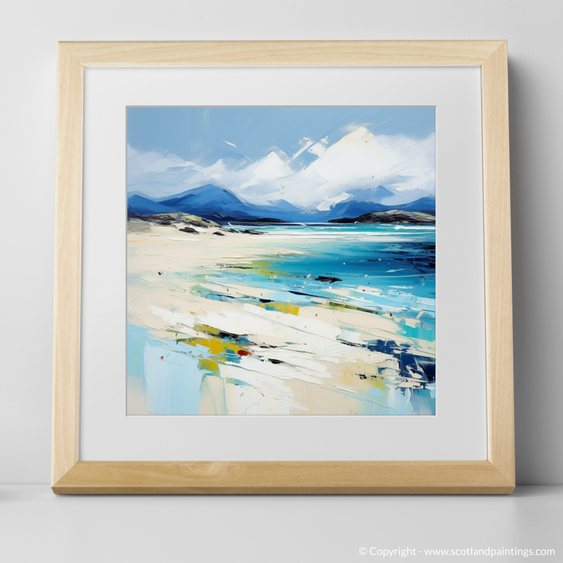 Art Print of Luskentyre Beach, Isle of Harris with a natural frame