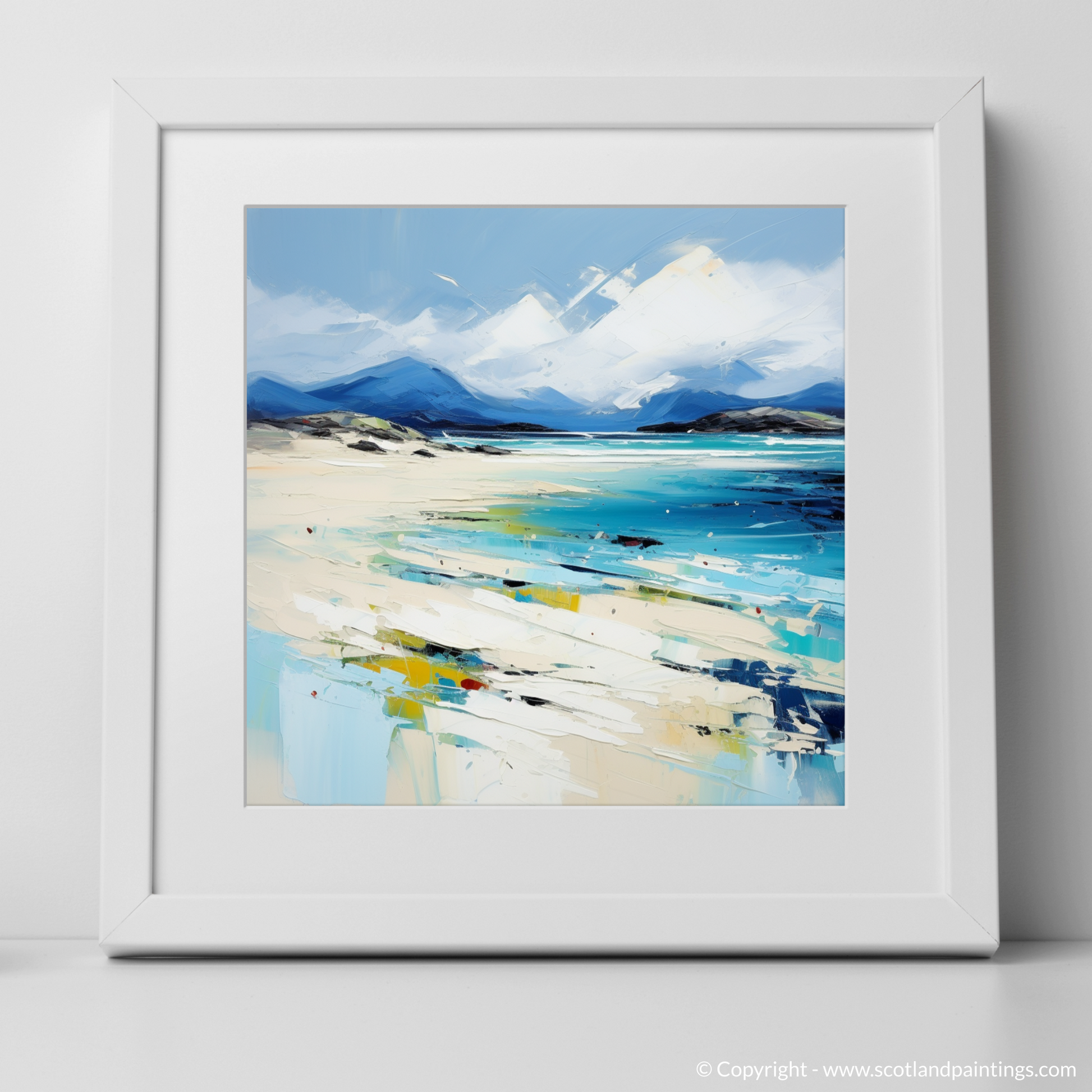 Art Print of Luskentyre Beach, Isle of Harris with a white frame