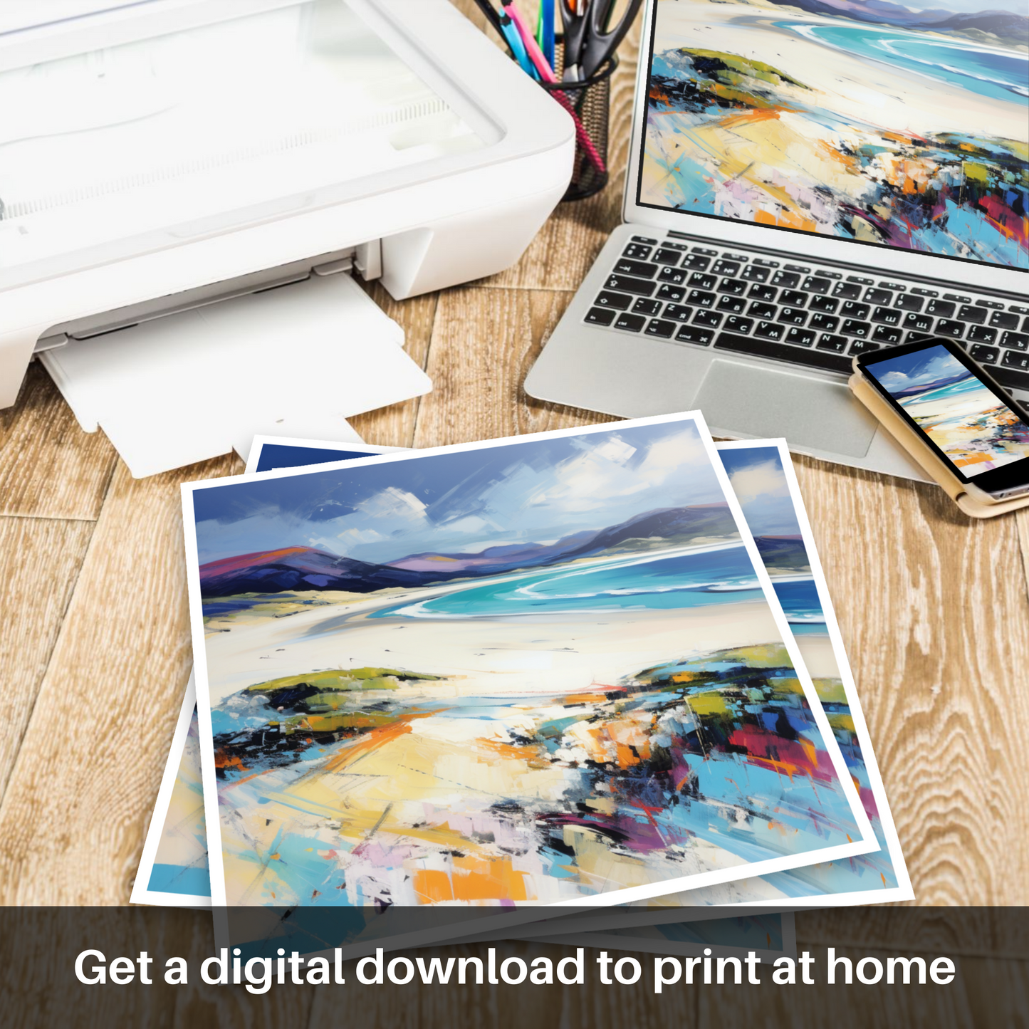 Downloadable and printable picture of Luskentyre Beach, Isle of Harris