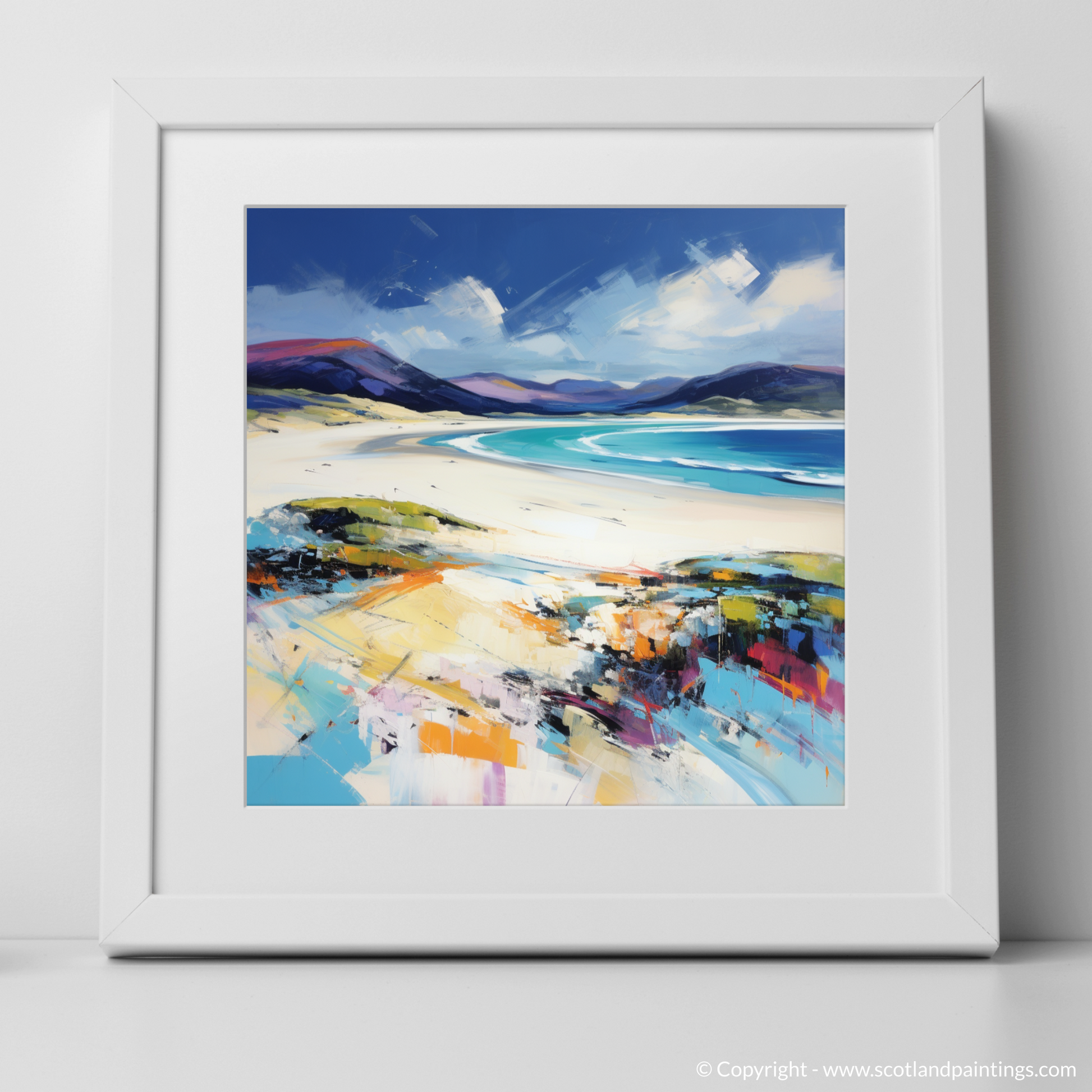 Art Print of Luskentyre Beach, Isle of Harris with a white frame