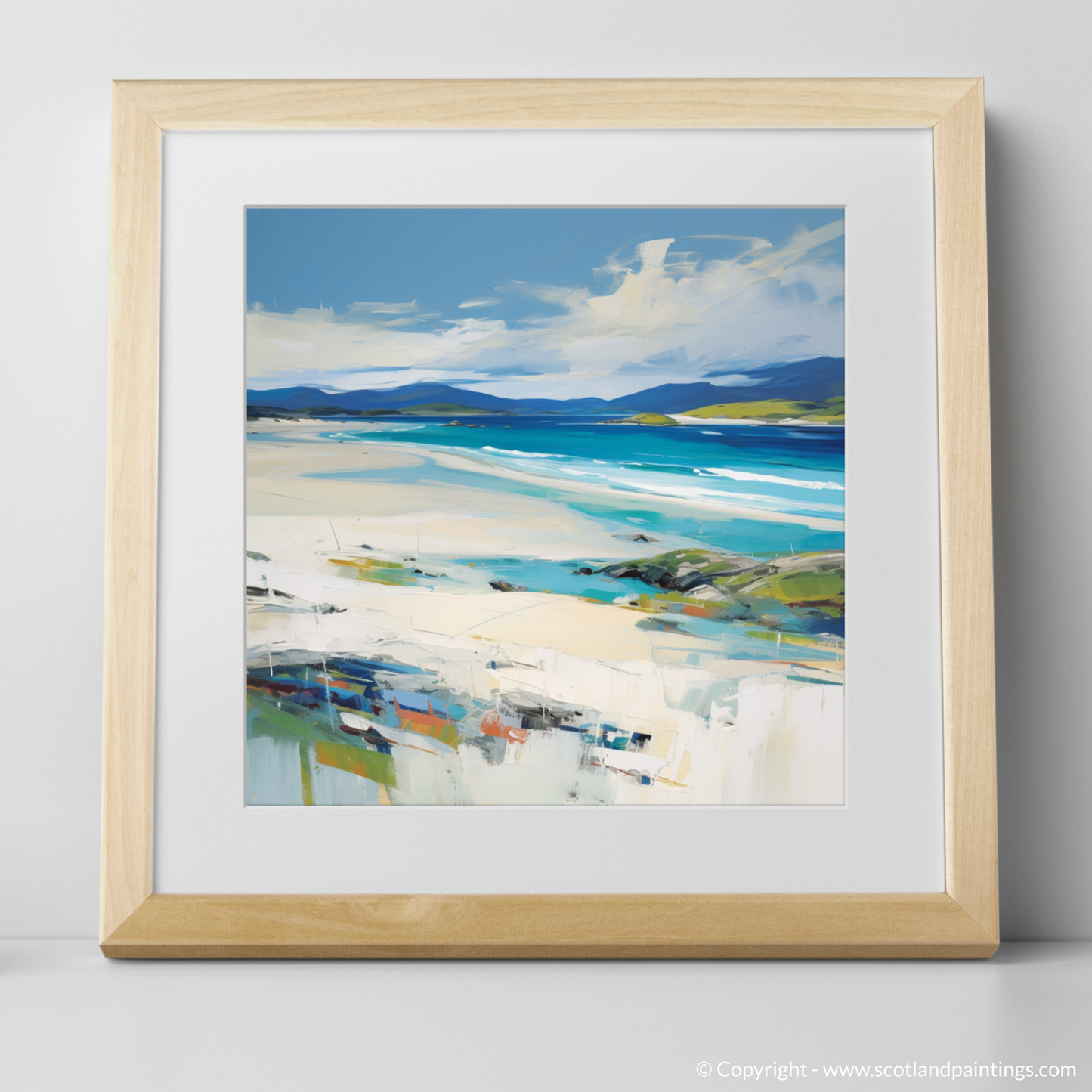 Art Print of Luskentyre Beach, Isle of Harris with a natural frame