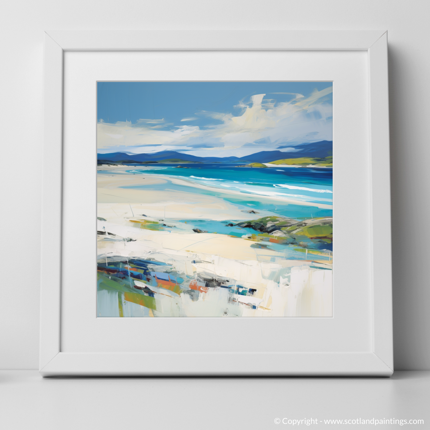 Art Print of Luskentyre Beach, Isle of Harris with a white frame