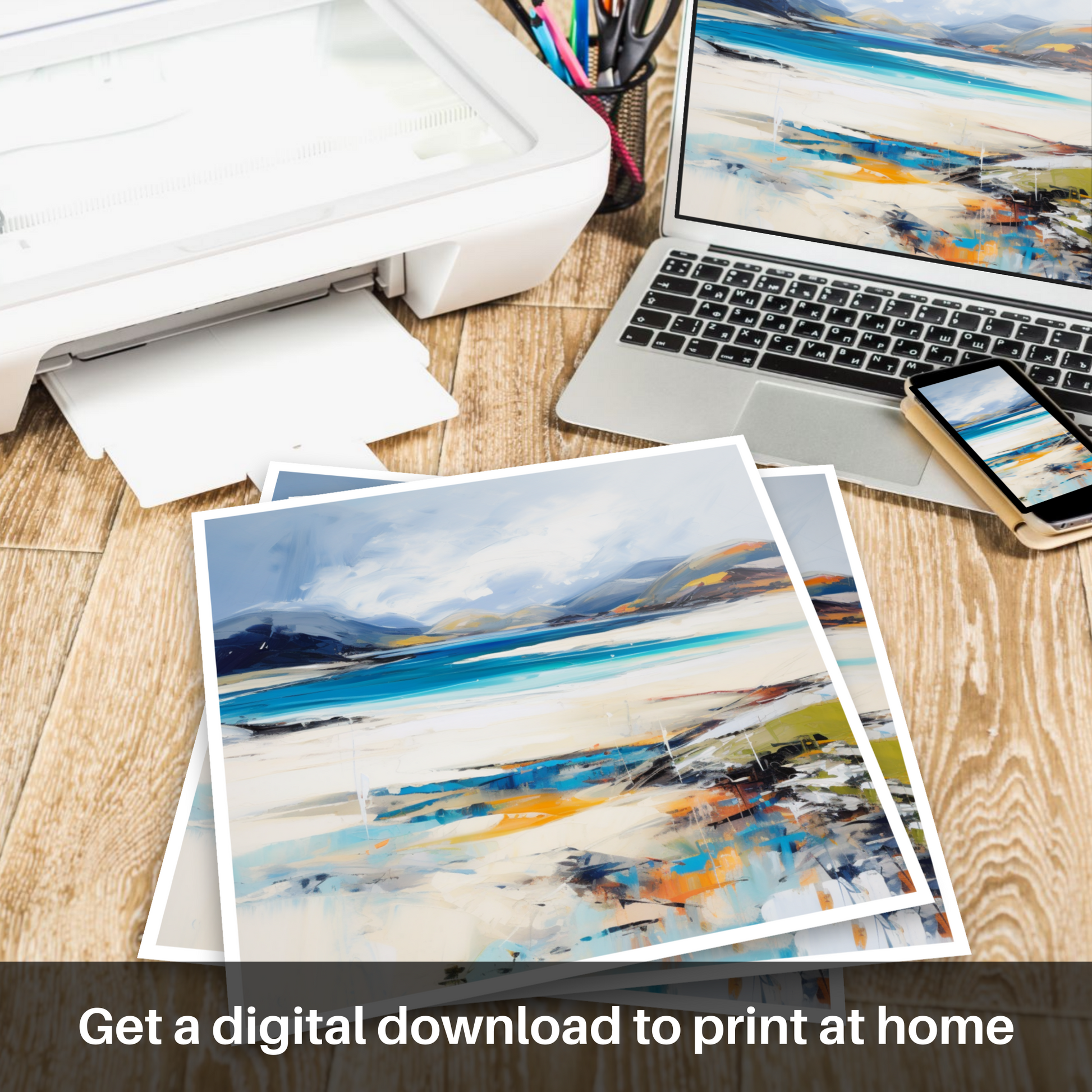 Downloadable and printable picture of Luskentyre Beach, Isle of Harris