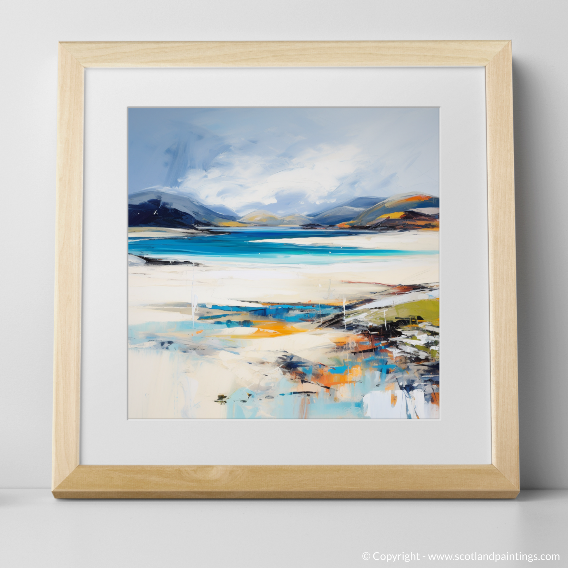 Art Print of Luskentyre Beach, Isle of Harris with a natural frame