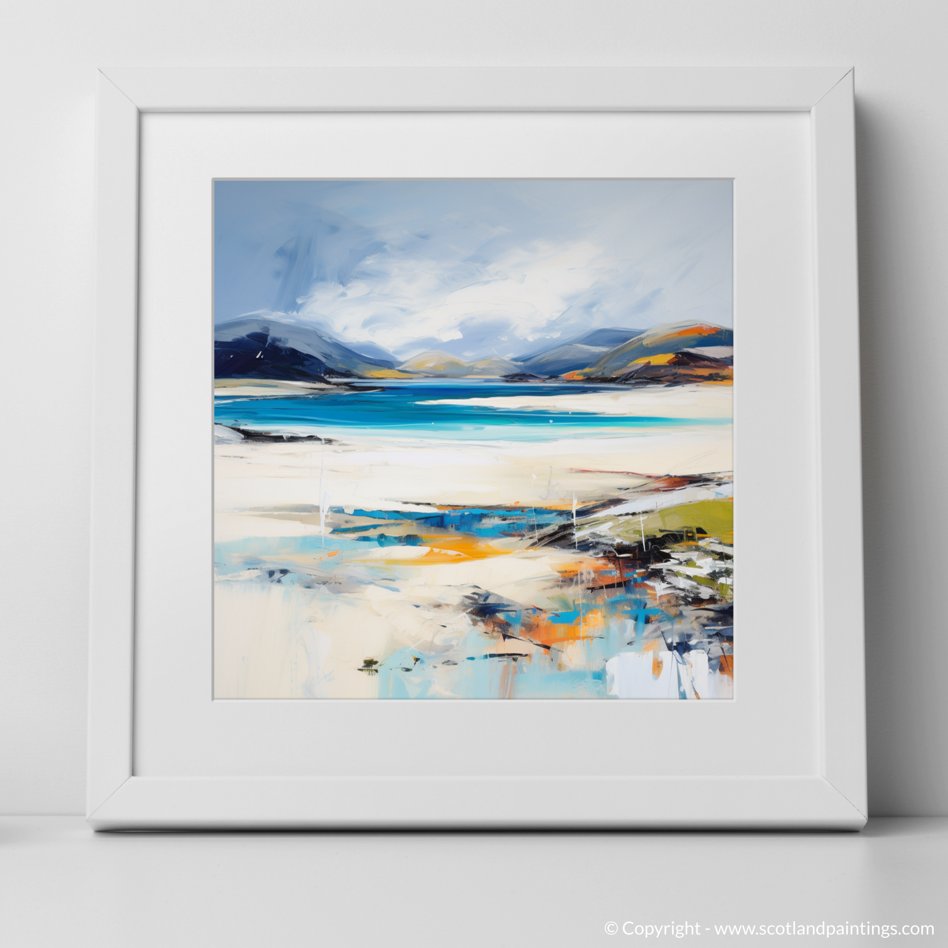 Art Print of Luskentyre Beach, Isle of Harris with a white frame