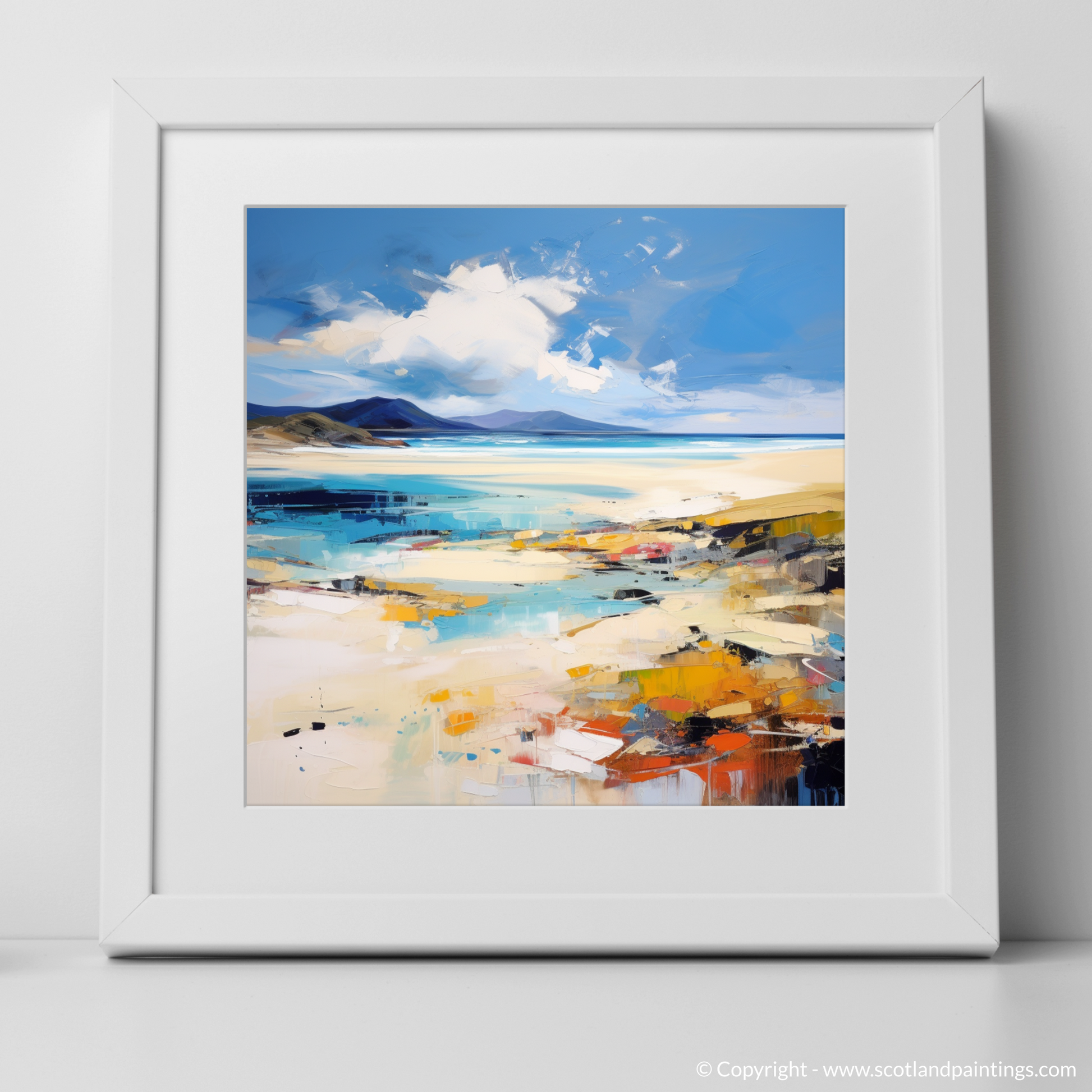 Art Print of Luskentyre Beach, Isle of Harris with a white frame