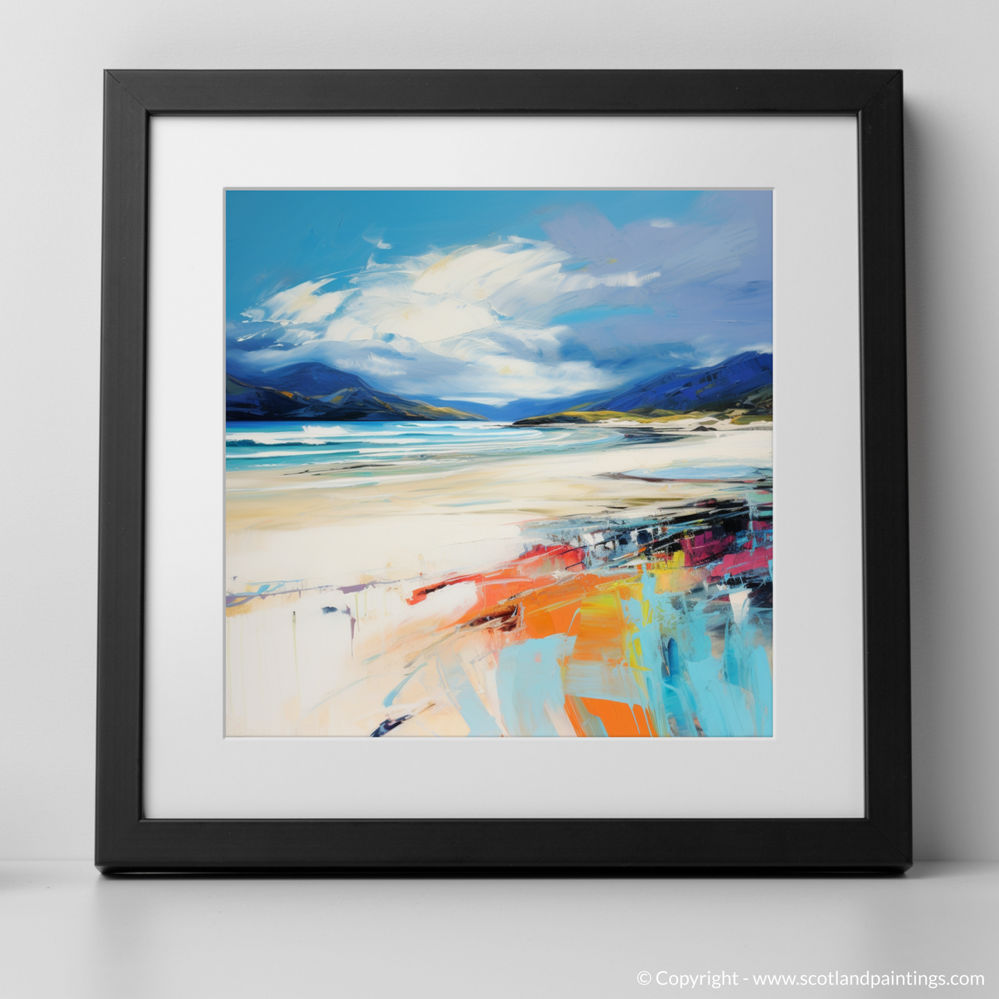 Art Print of Luskentyre Beach, Isle of Harris with a black frame