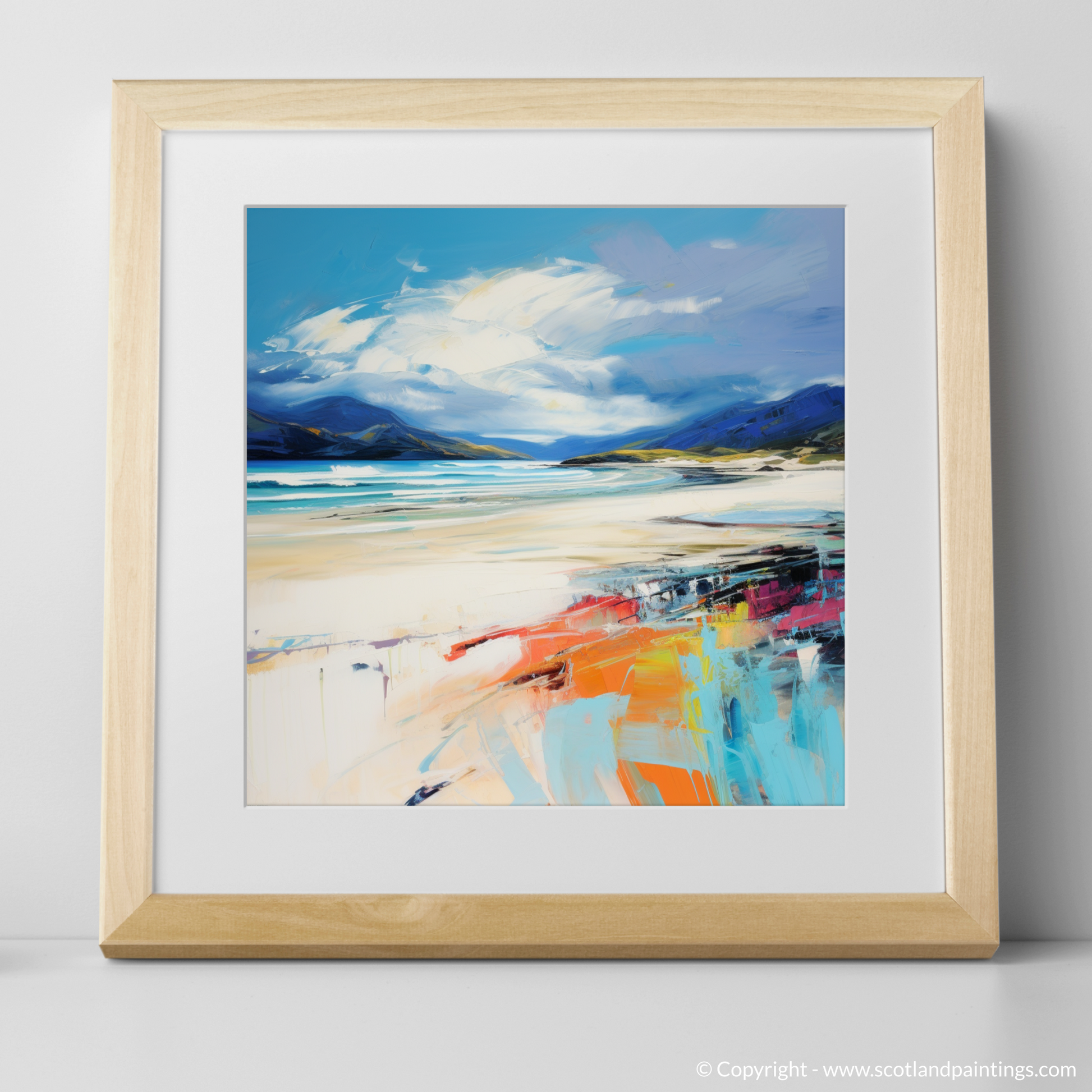 Art Print of Luskentyre Beach, Isle of Harris with a natural frame