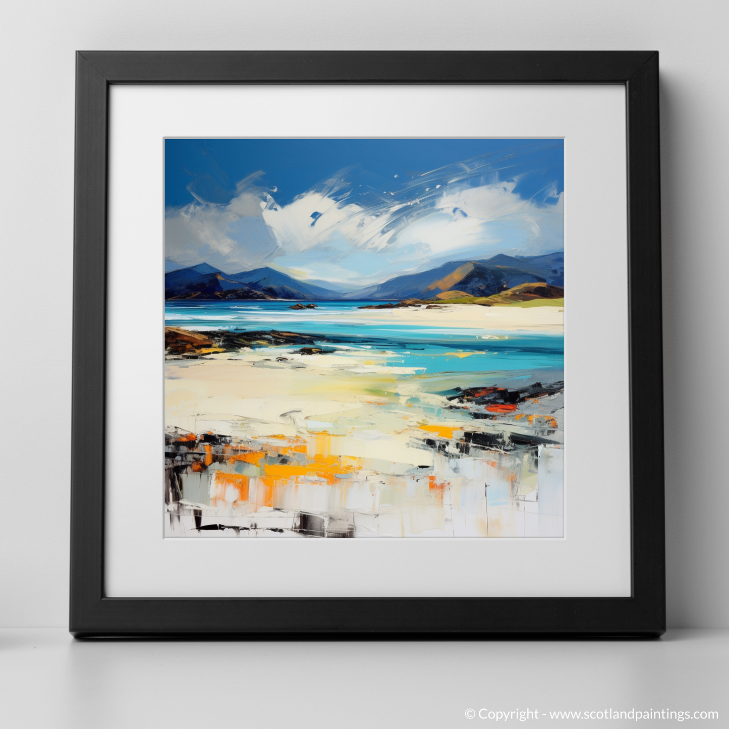 Art Print of Luskentyre Beach, Isle of Harris with a black frame