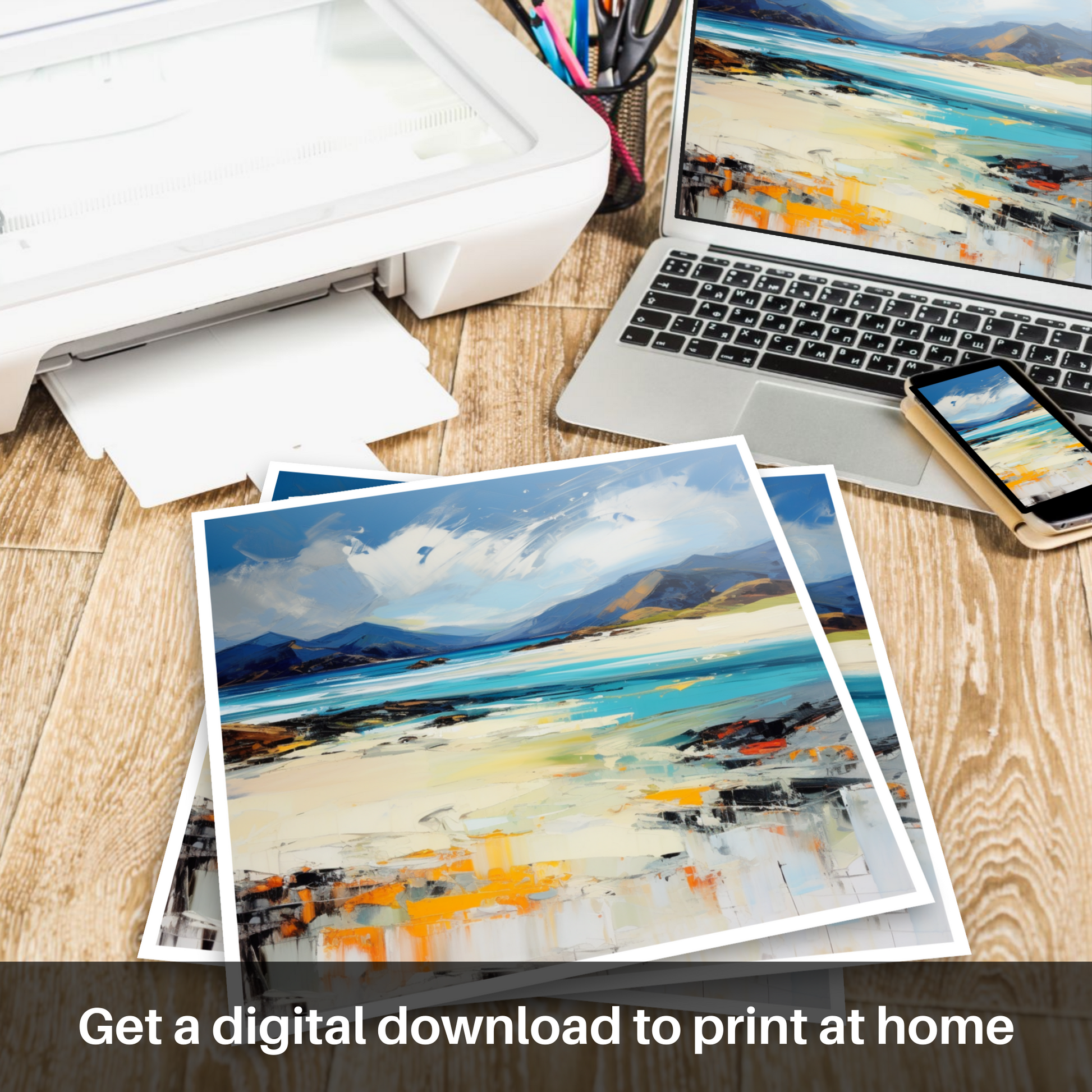 Downloadable and printable picture of Luskentyre Beach, Isle of Harris