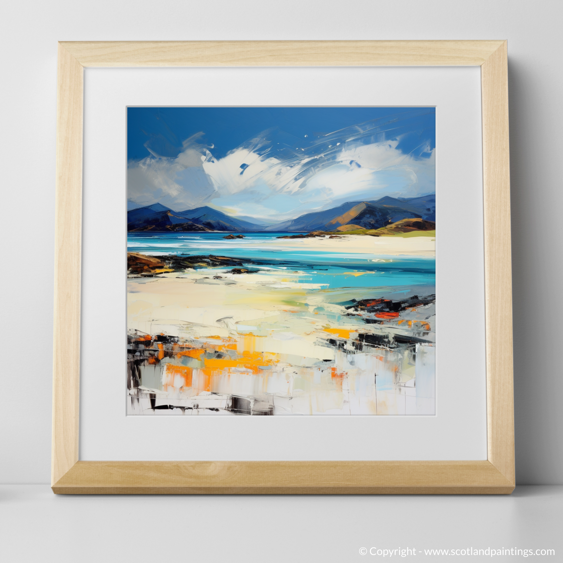 Art Print of Luskentyre Beach, Isle of Harris with a natural frame