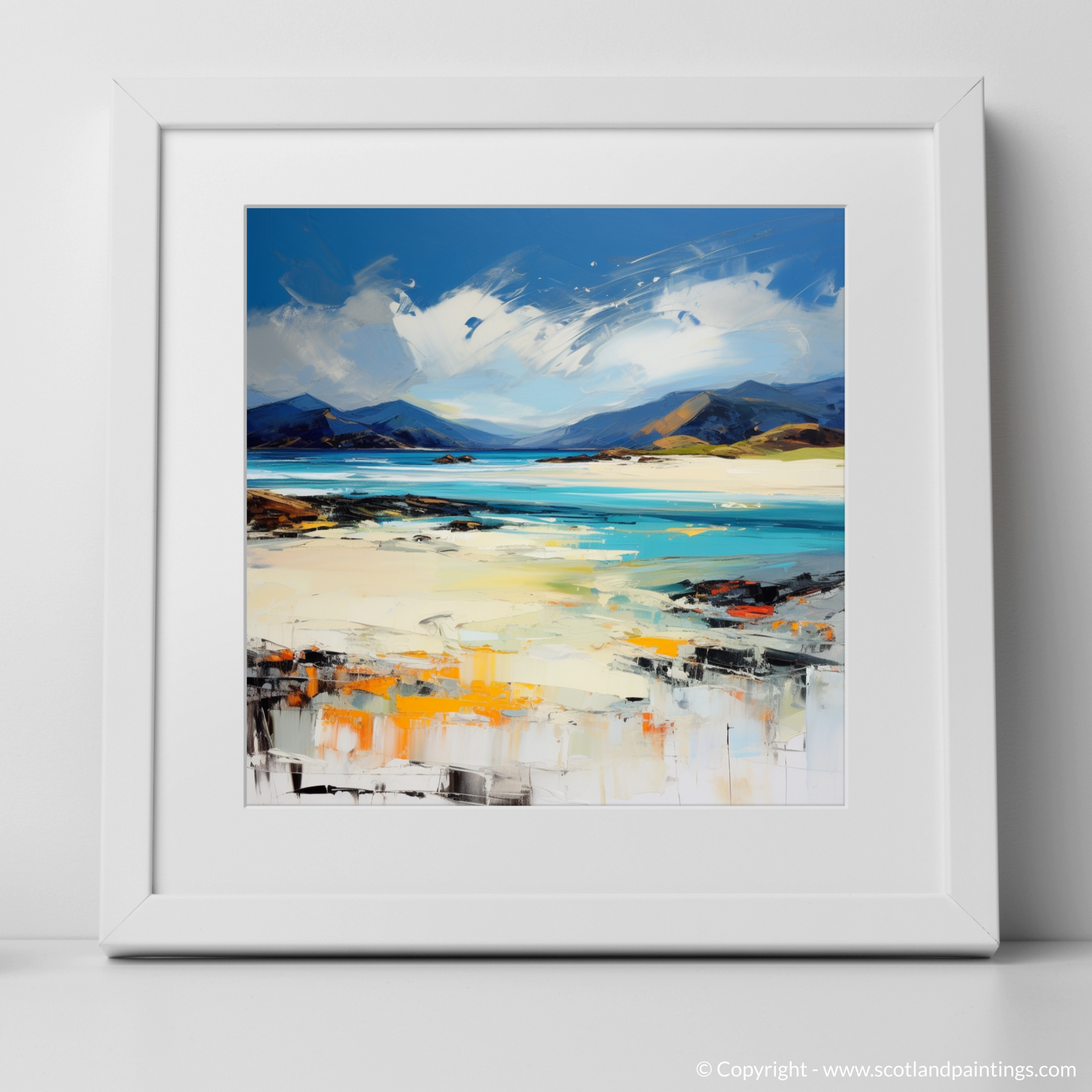 Art Print of Luskentyre Beach, Isle of Harris with a white frame