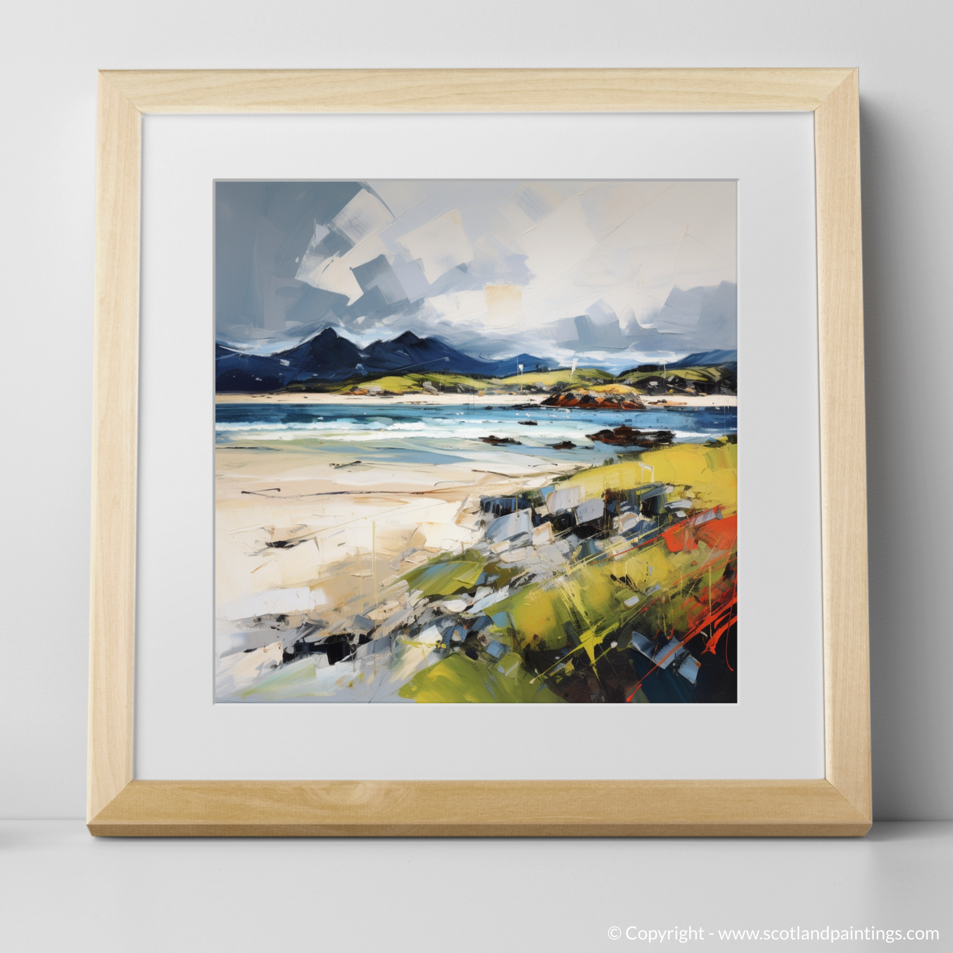 Art Print of Camusdarach Beach, Arisaig with a natural frame