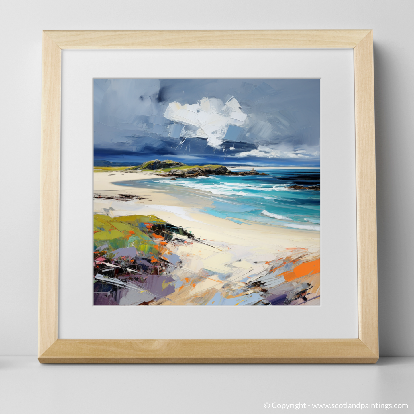 Art Print of Camusdarach Beach, Arisaig with a natural frame