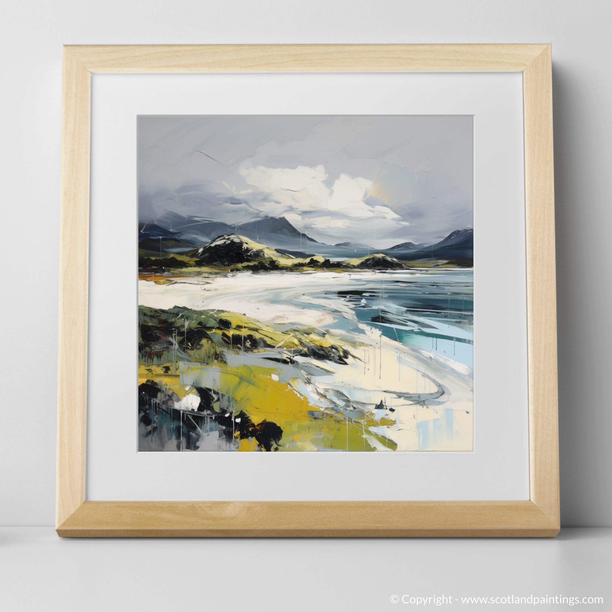 Art Print of Camusdarach Beach, Arisaig with a natural frame