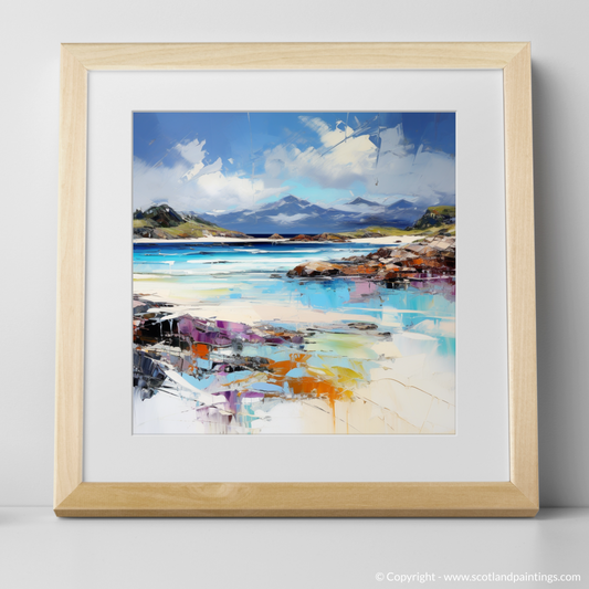 Art Print of Camusdarach Beach, Arisaig with a natural frame