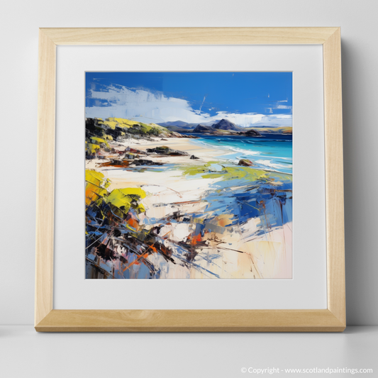 Art Print of Camusdarach Beach, Arisaig with a natural frame