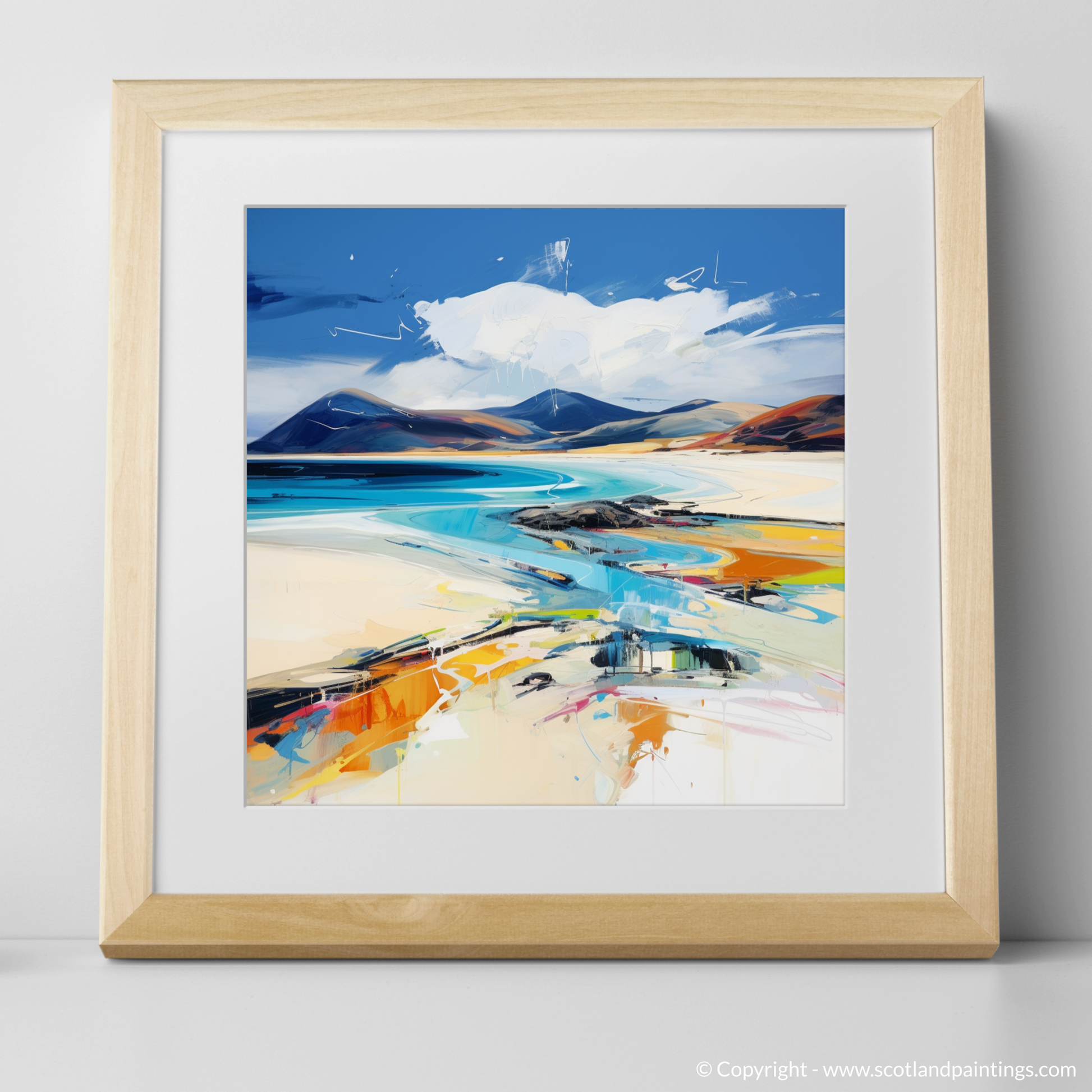 Art Print of Luskentyre Beach, Isle of Harris with a natural frame