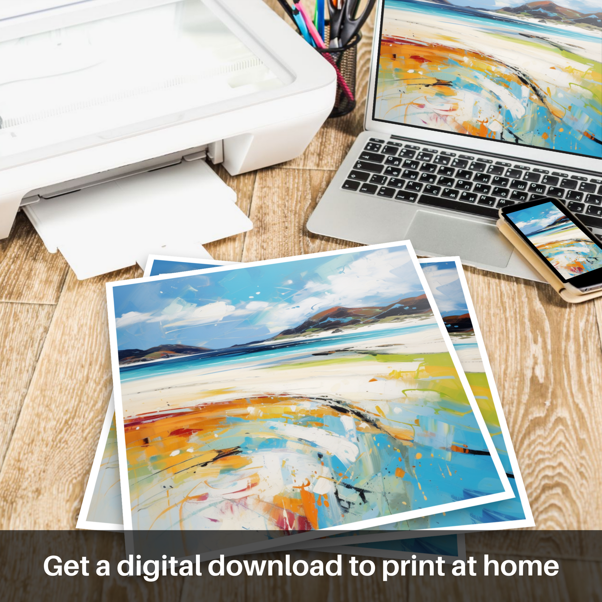 Downloadable and printable picture of Luskentyre Beach, Isle of Harris