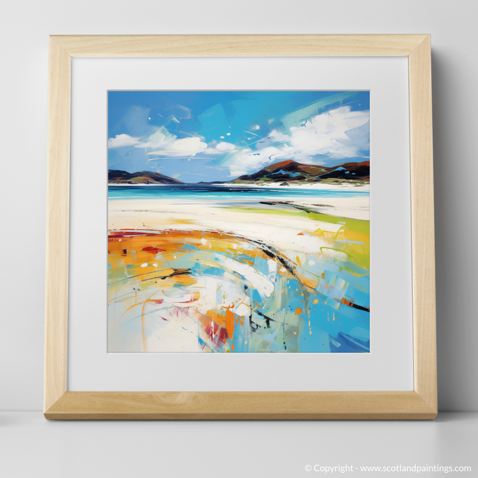 Art Print of Luskentyre Beach, Isle of Harris with a natural frame