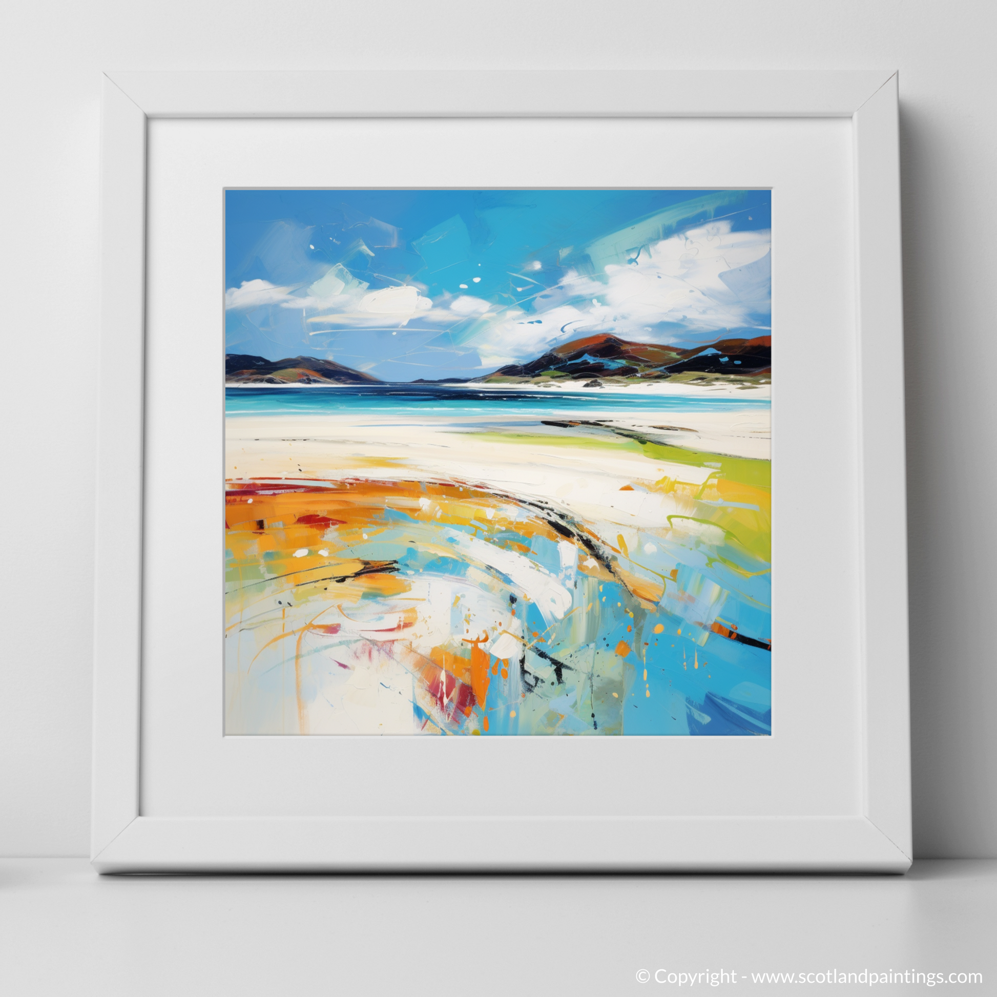 Art Print of Luskentyre Beach, Isle of Harris with a white frame