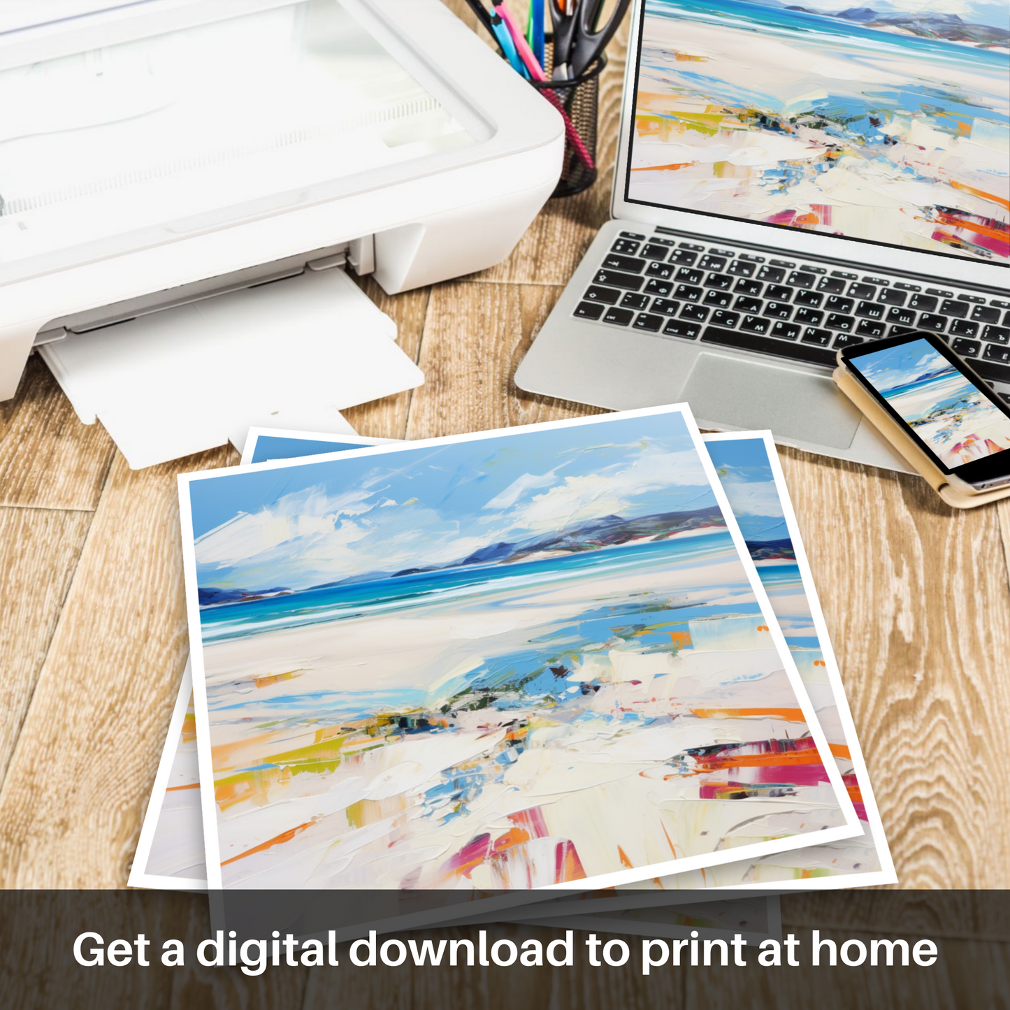 Downloadable and printable picture of Luskentyre Beach, Isle of Harris