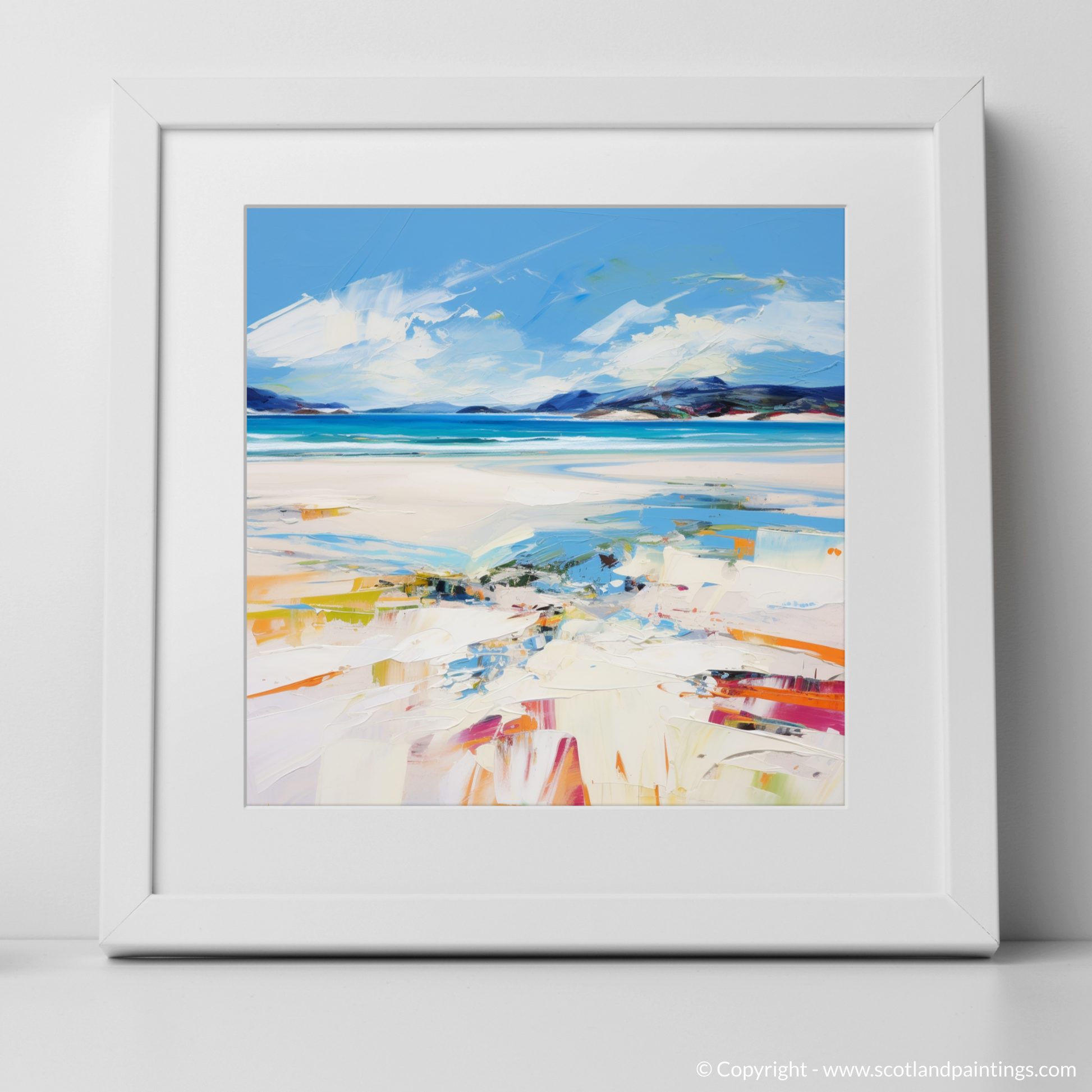 Art Print of Luskentyre Beach, Isle of Harris with a white frame