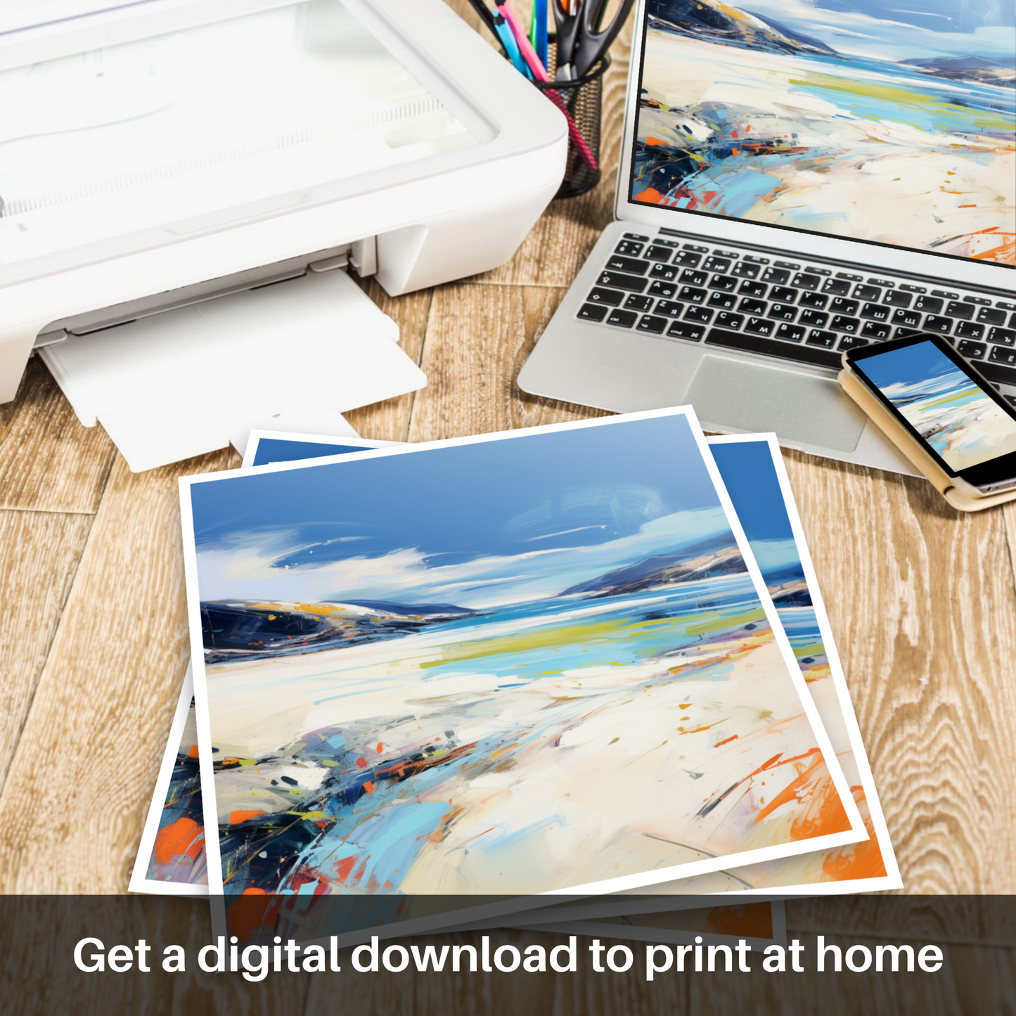 Downloadable and printable picture of Luskentyre Beach, Isle of Harris