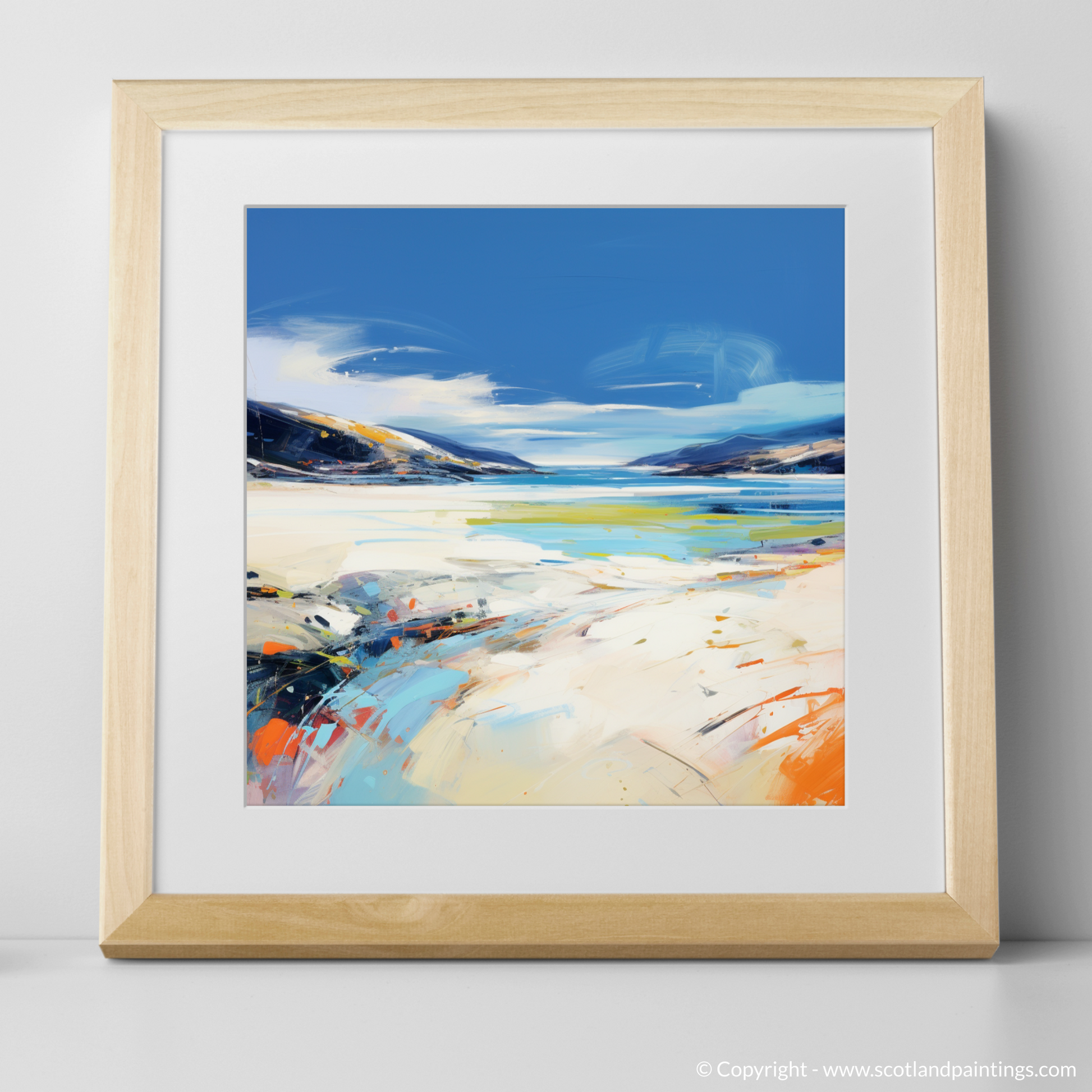 Art Print of Luskentyre Beach, Isle of Harris with a natural frame