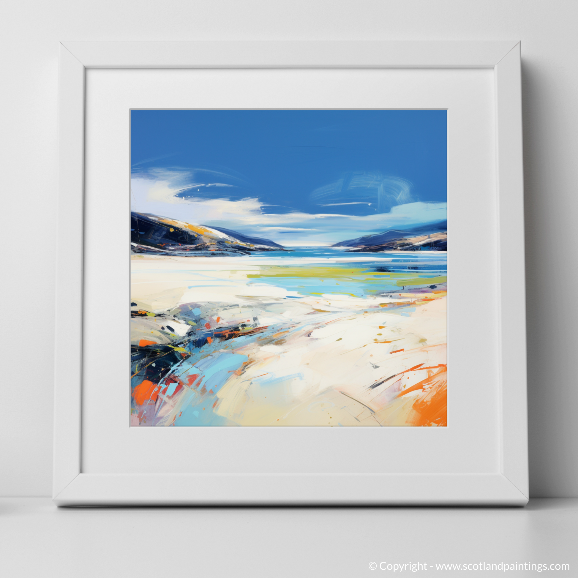 Art Print of Luskentyre Beach, Isle of Harris with a white frame