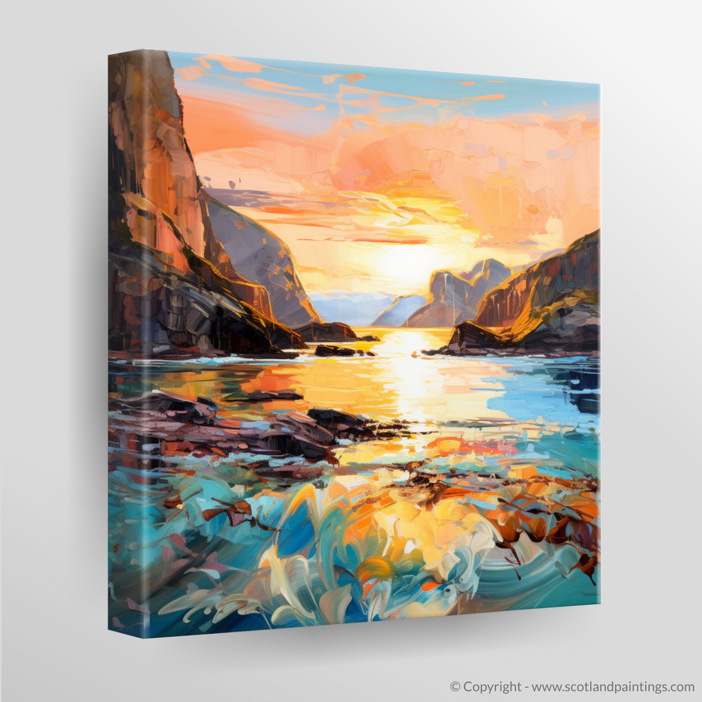 Canvas Print of Calgary Bay at golden hour