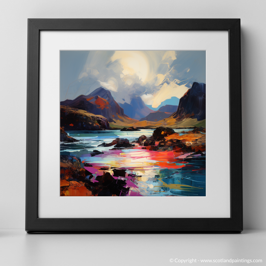 Painting and Art Print of Isle of Rum, Inner Hebrides. Isle of Rum Dreamscape: An Expressionist Ode to Scotland's Wild Terrain.