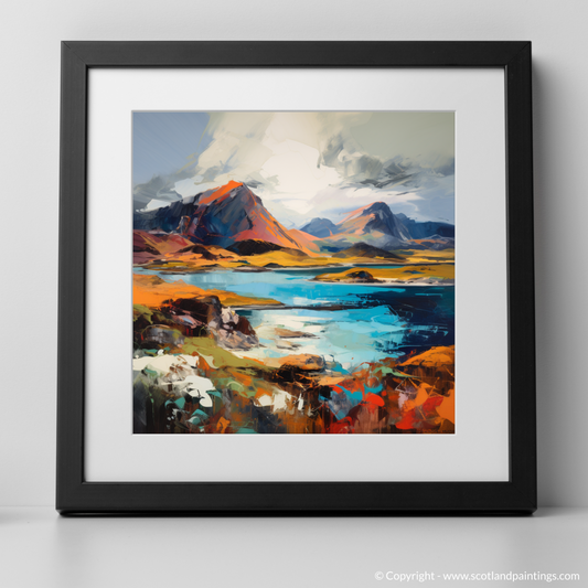 Art Print of Isle of Rum, Inner Hebrides with a black frame