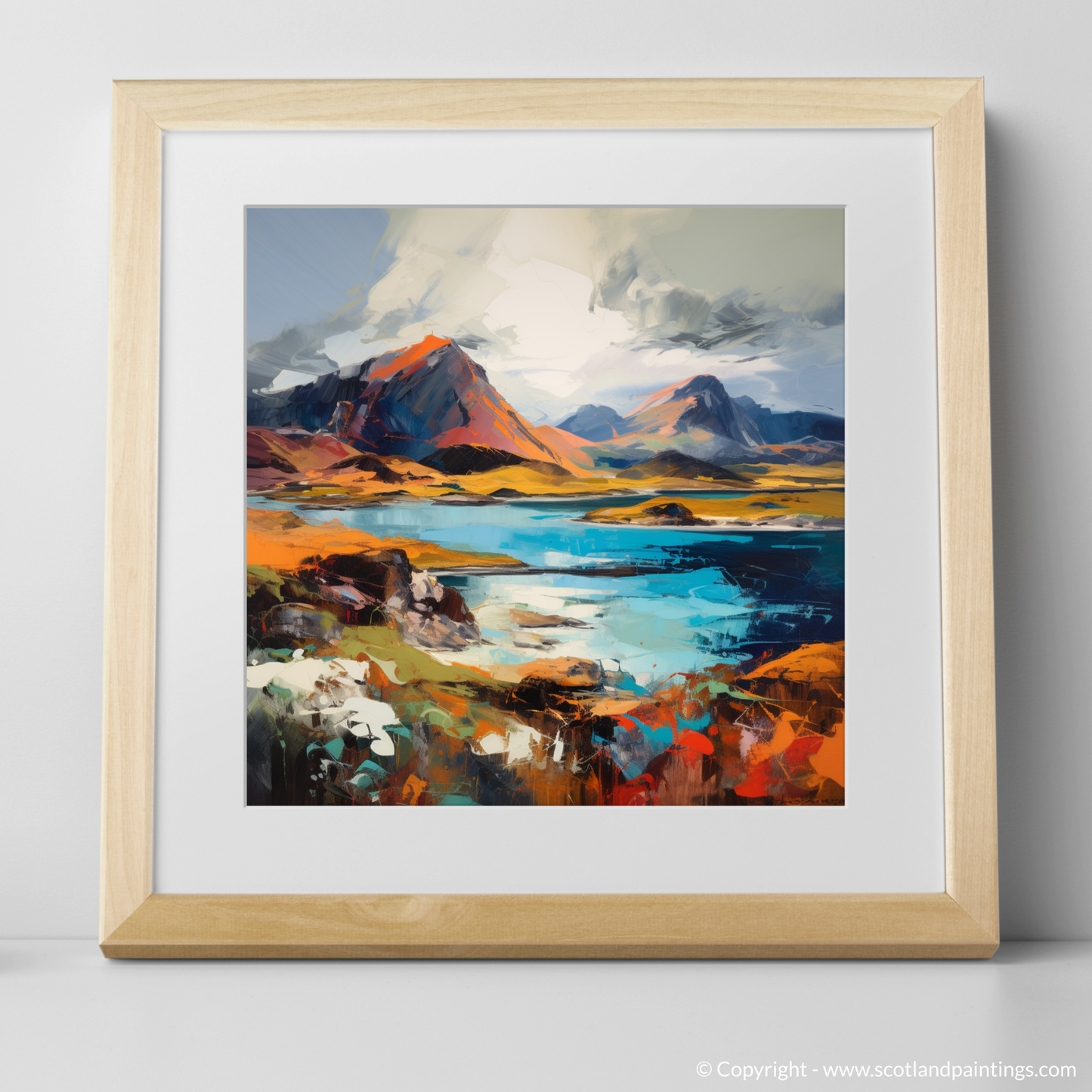 Art Print of Isle of Rum, Inner Hebrides with a natural frame