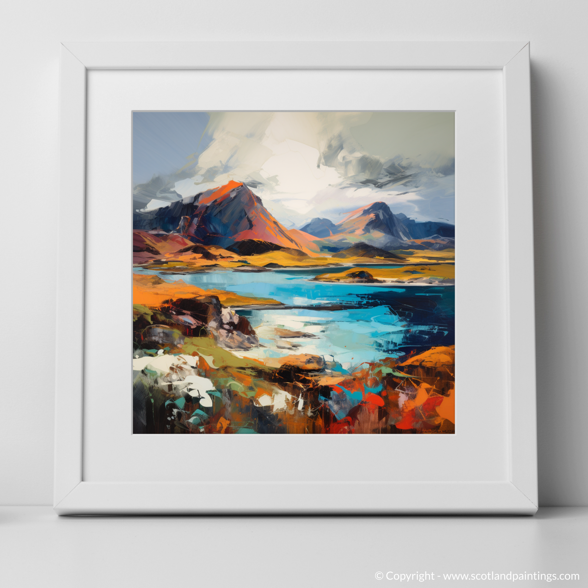 Art Print of Isle of Rum, Inner Hebrides with a white frame