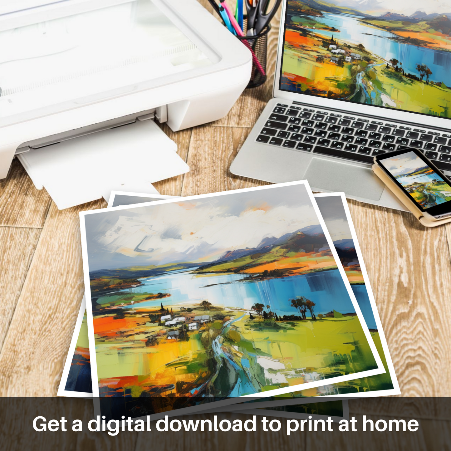 Downloadable and printable picture of Loch Leven, Perth and Kinross
