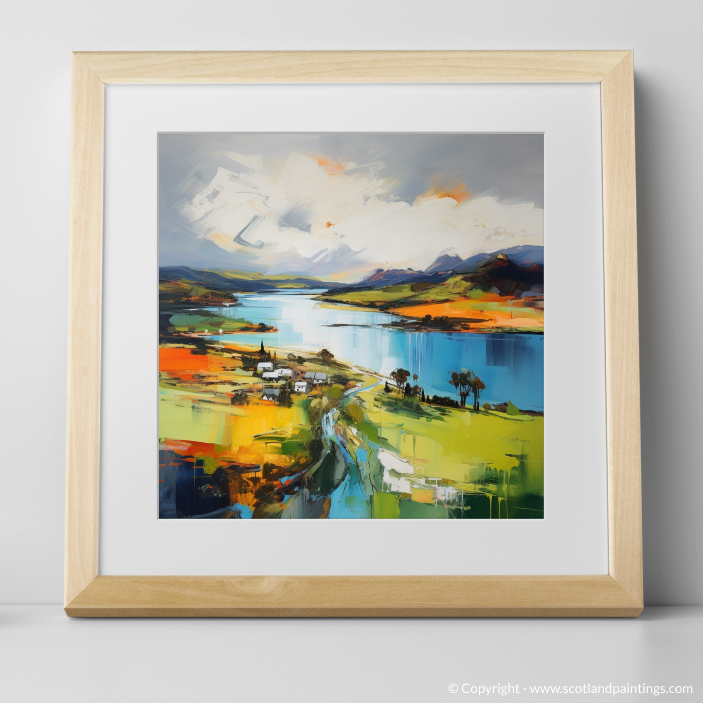 Art Print of Loch Leven, Perth and Kinross with a natural frame