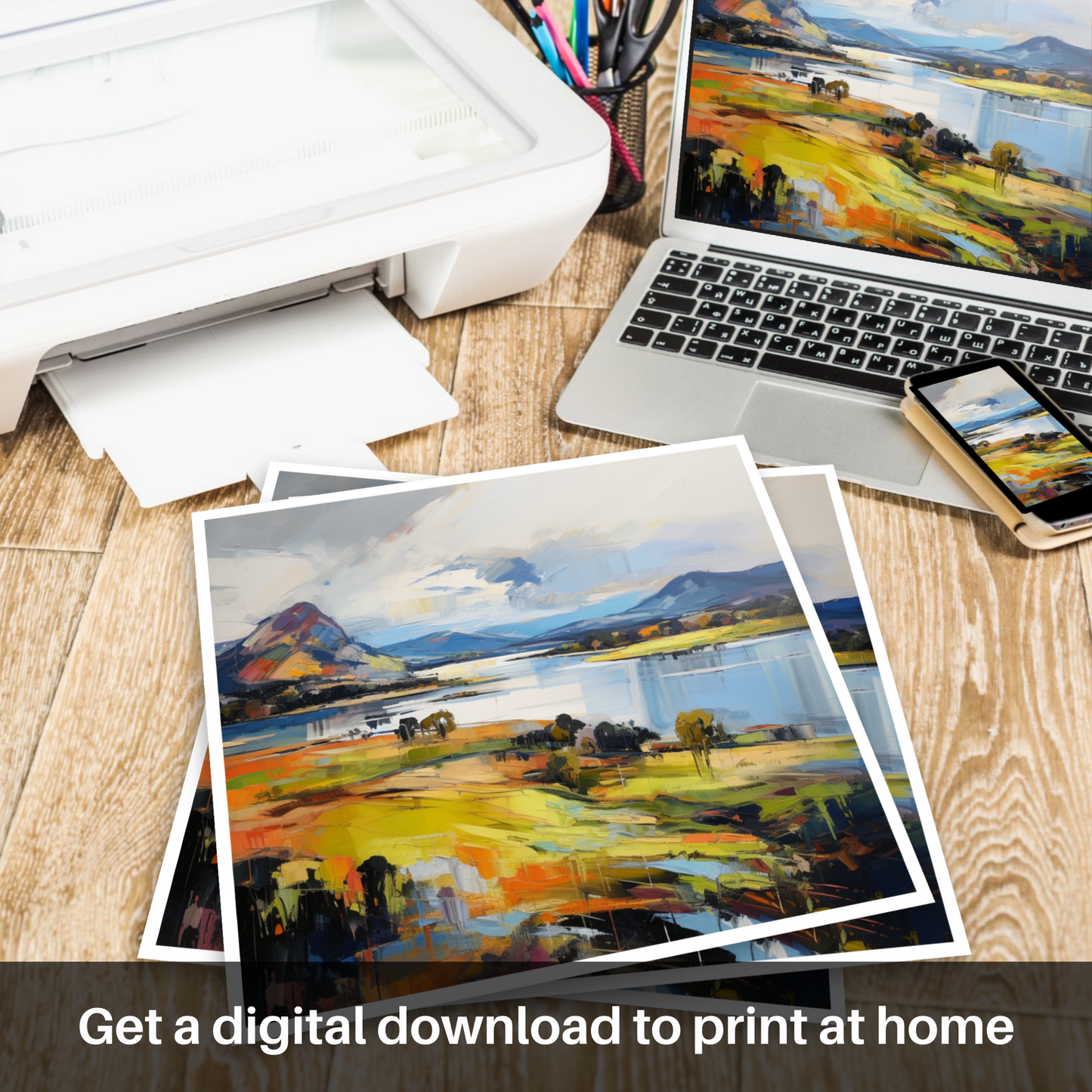 Downloadable and printable picture of Loch Leven, Perth and Kinross