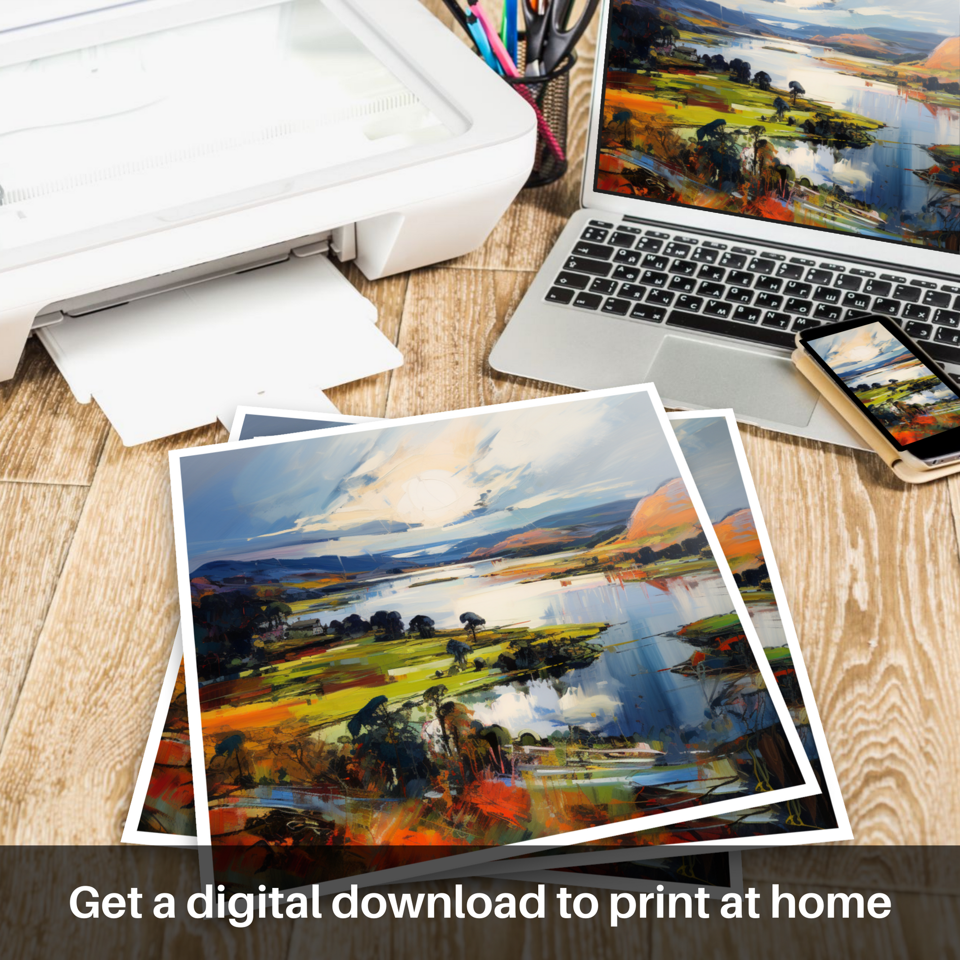 Downloadable and printable picture of Loch Leven, Perth and Kinross