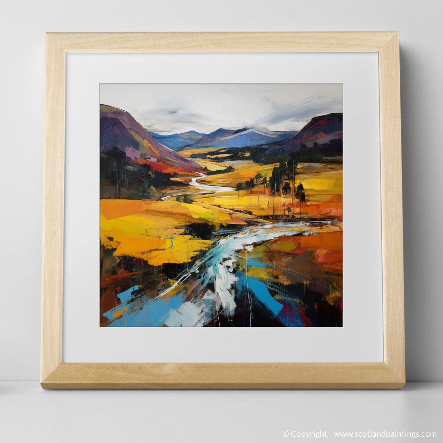 Art Print of Glen Feshie, Highlands with a natural frame