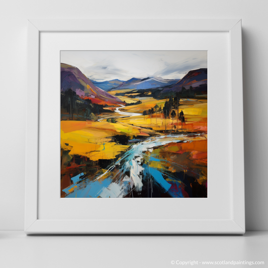 Art Print of Glen Feshie, Highlands with a white frame