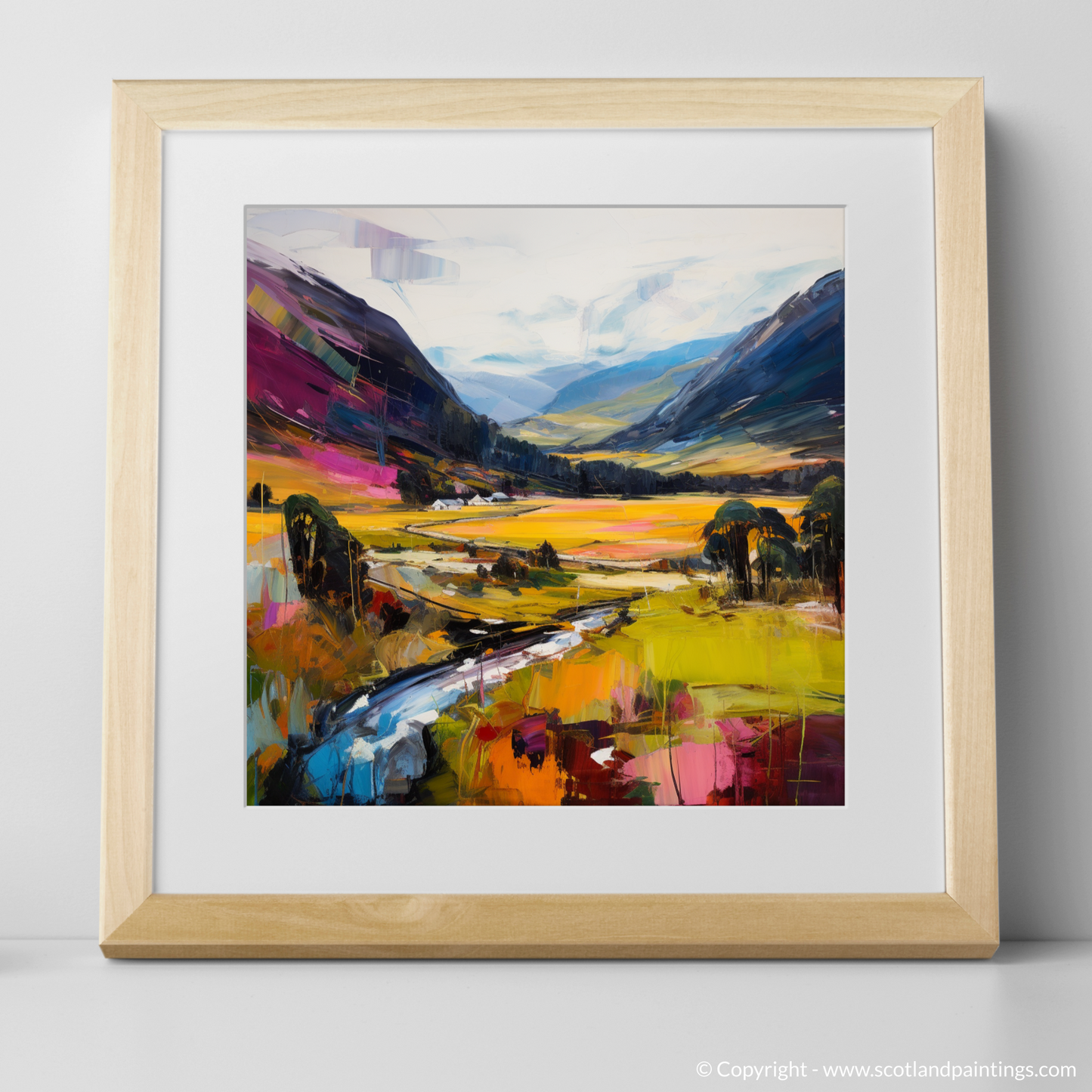 Art Print of Glen Feshie, Highlands with a natural frame