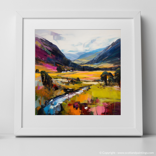Art Print of Glen Feshie, Highlands with a white frame