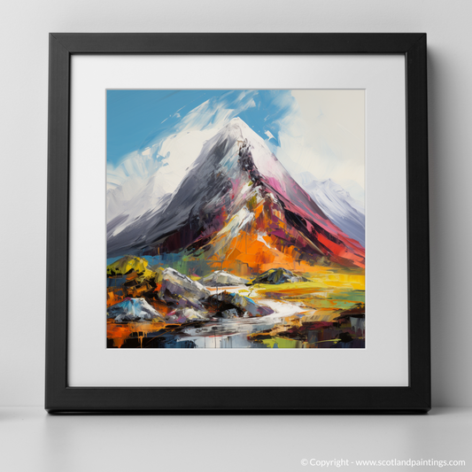 Art Print of Stob Coire Raineach (Buachaille Etive Beag) with a black frame