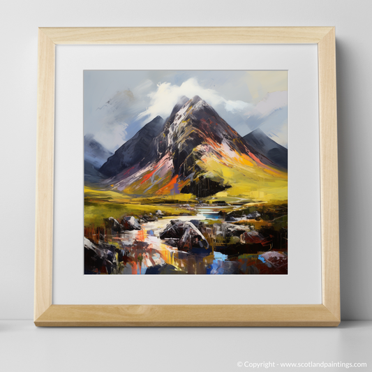 Art Print of Stob Coire Raineach (Buachaille Etive Beag) with a natural frame