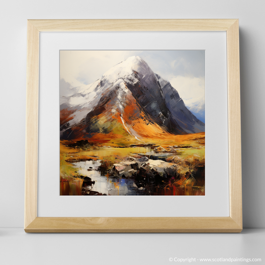 Art Print of Stob Coire Raineach (Buachaille Etive Beag) with a natural frame